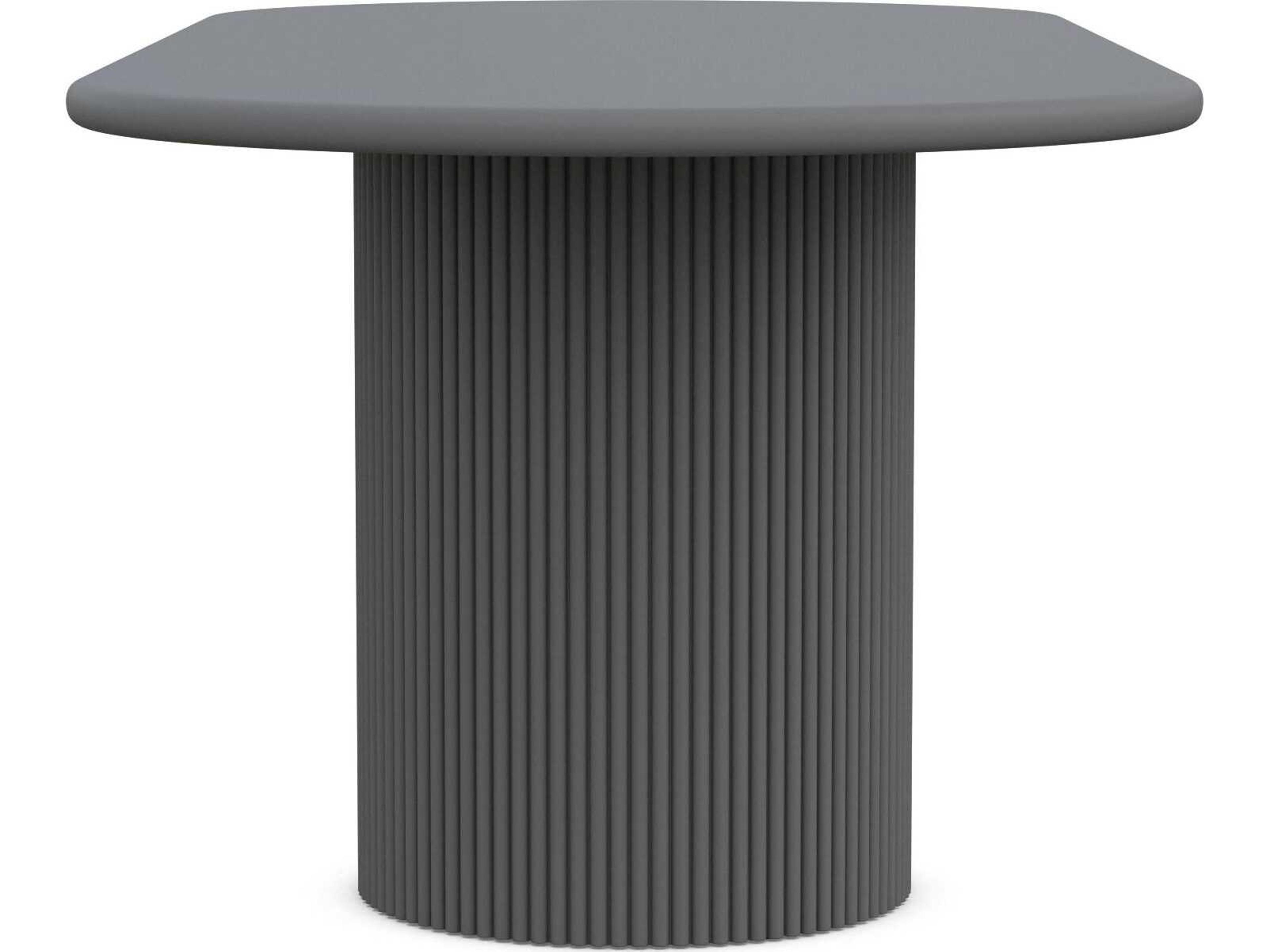 Azzurro Living Palma Matte Charcoal Aluminum Oval Dining Table