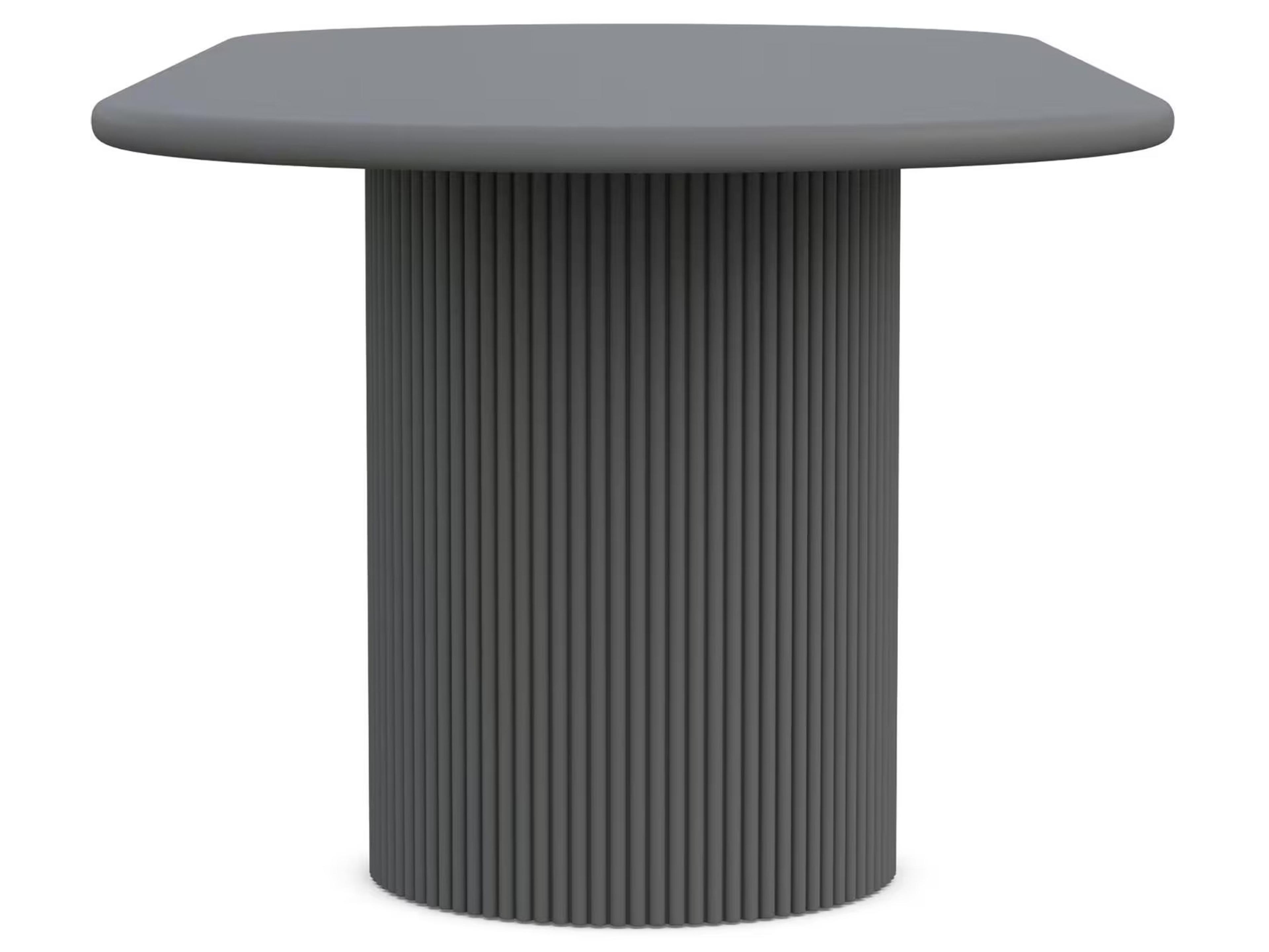 Azzurro Living Palma Matte Charcoal Aluminum Oval Patio Dining Table