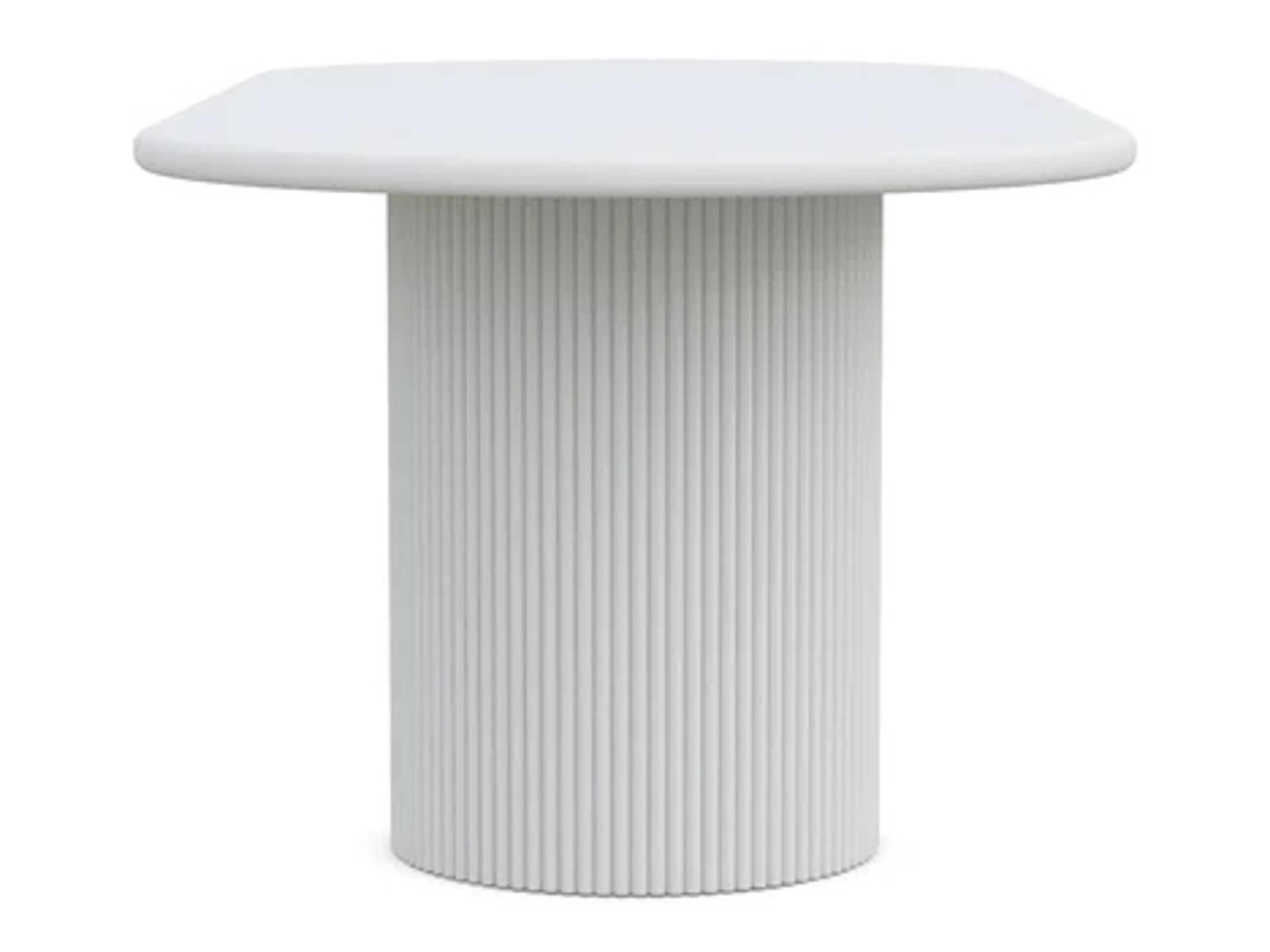 Azzurro Living Palma Matte White Aluminum Oval Outdoor Dining Table