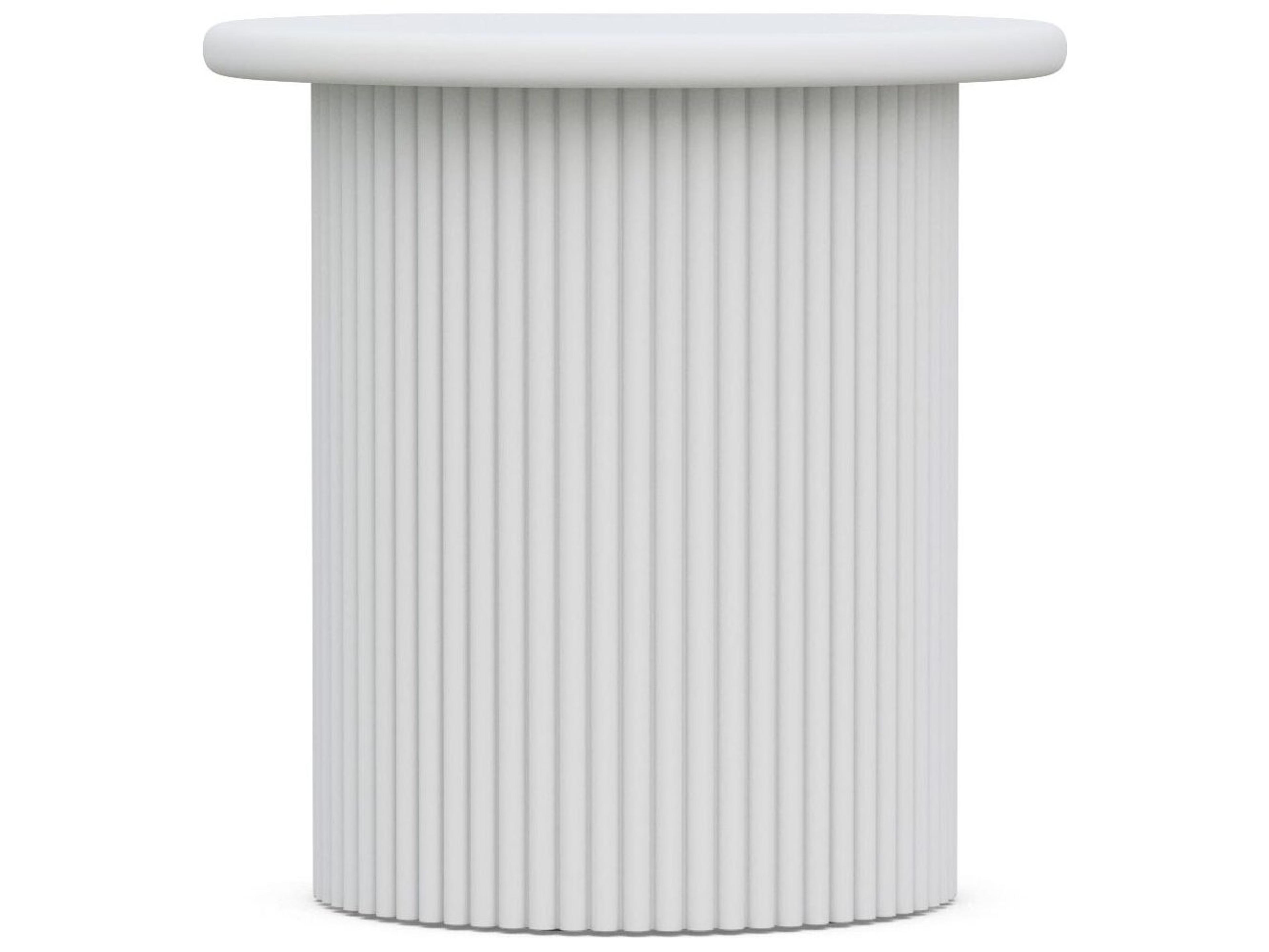 Palma Outdoor Side Table Matte White Aluminum