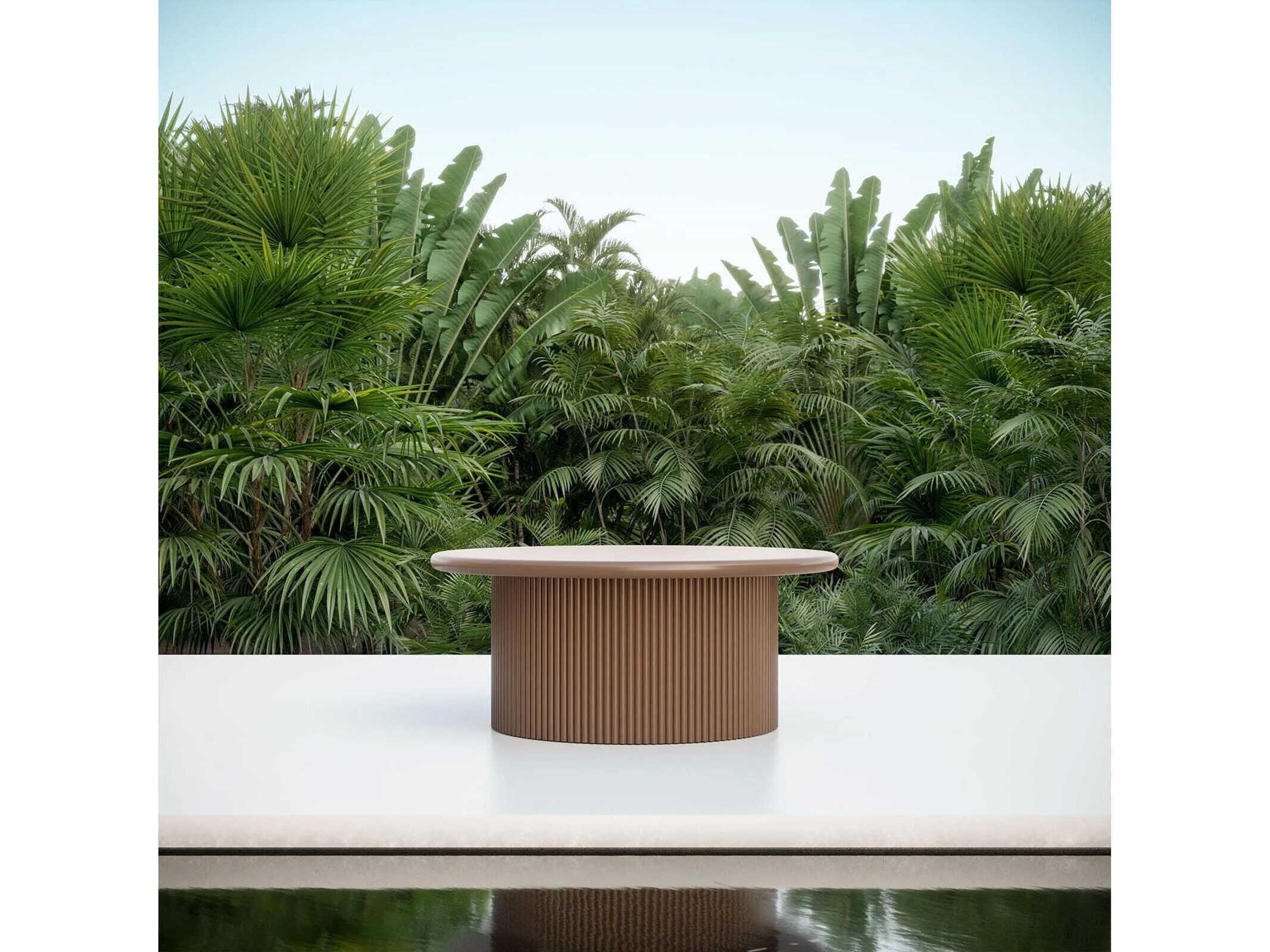 Azzurro Living Palma Matte Bronze Aluminum Round Coffee Table