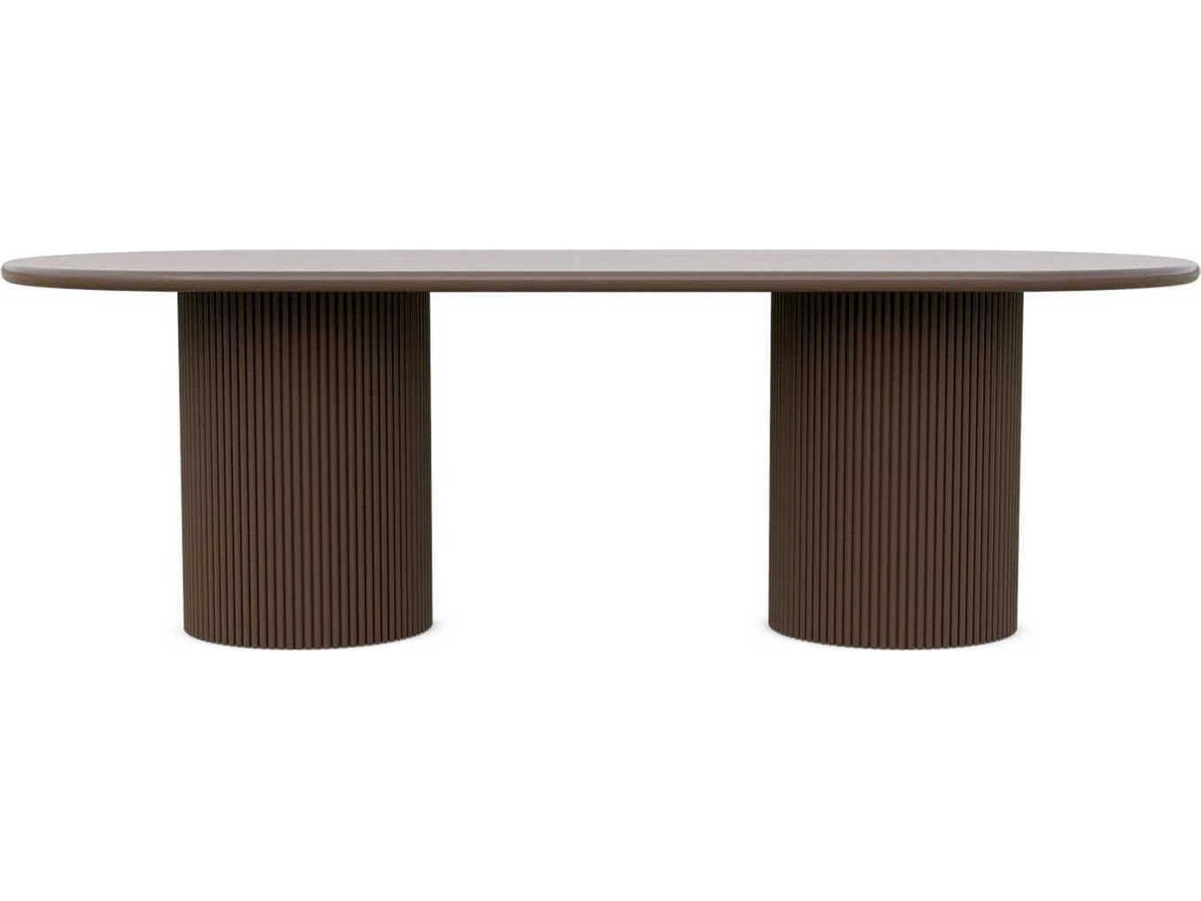 Azzurro Living Palma Matte Bronze Aluminum Oval Dining Table