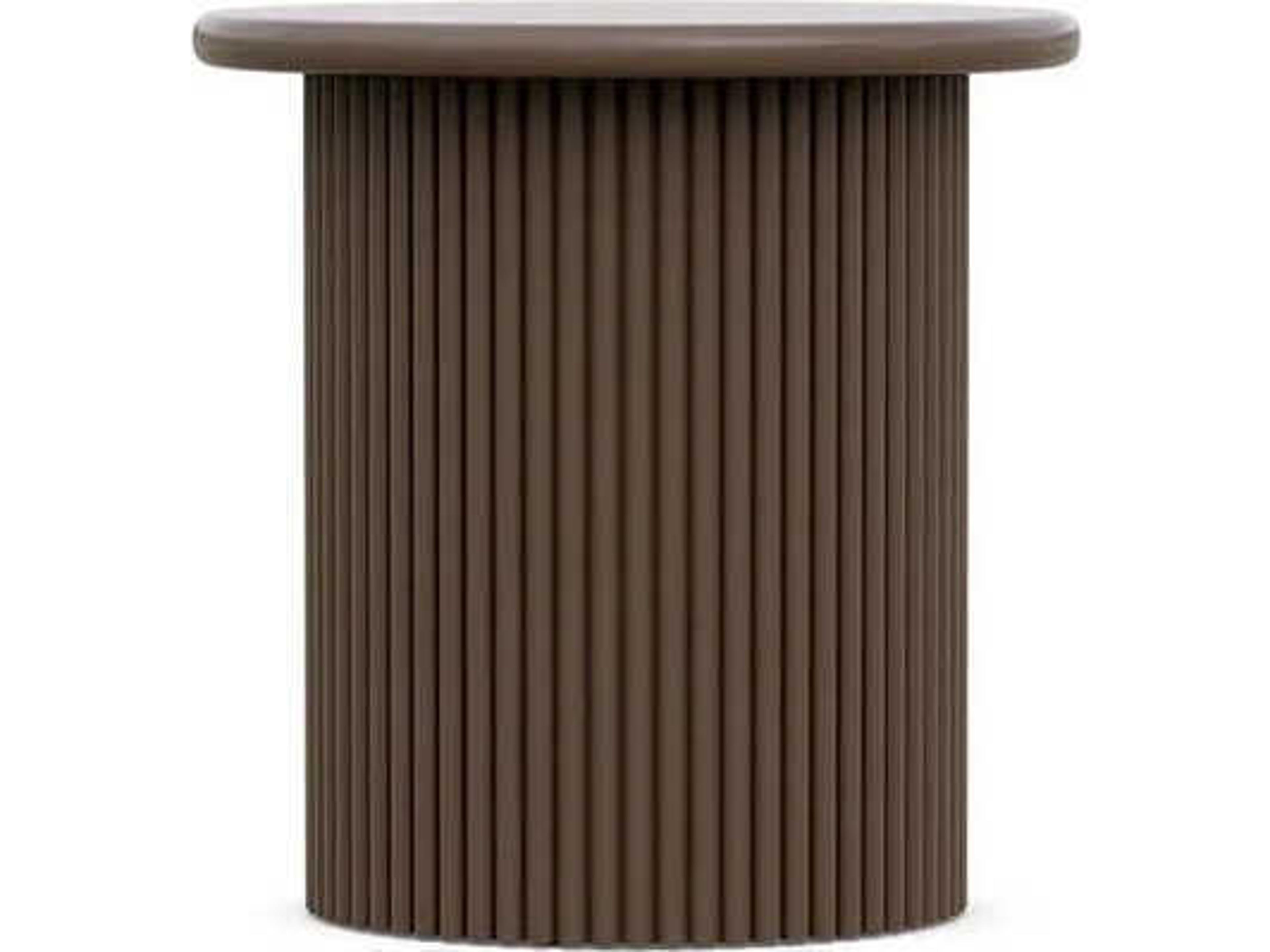 Azzurro Living Palma Matte Bronze Aluminum Round End Table