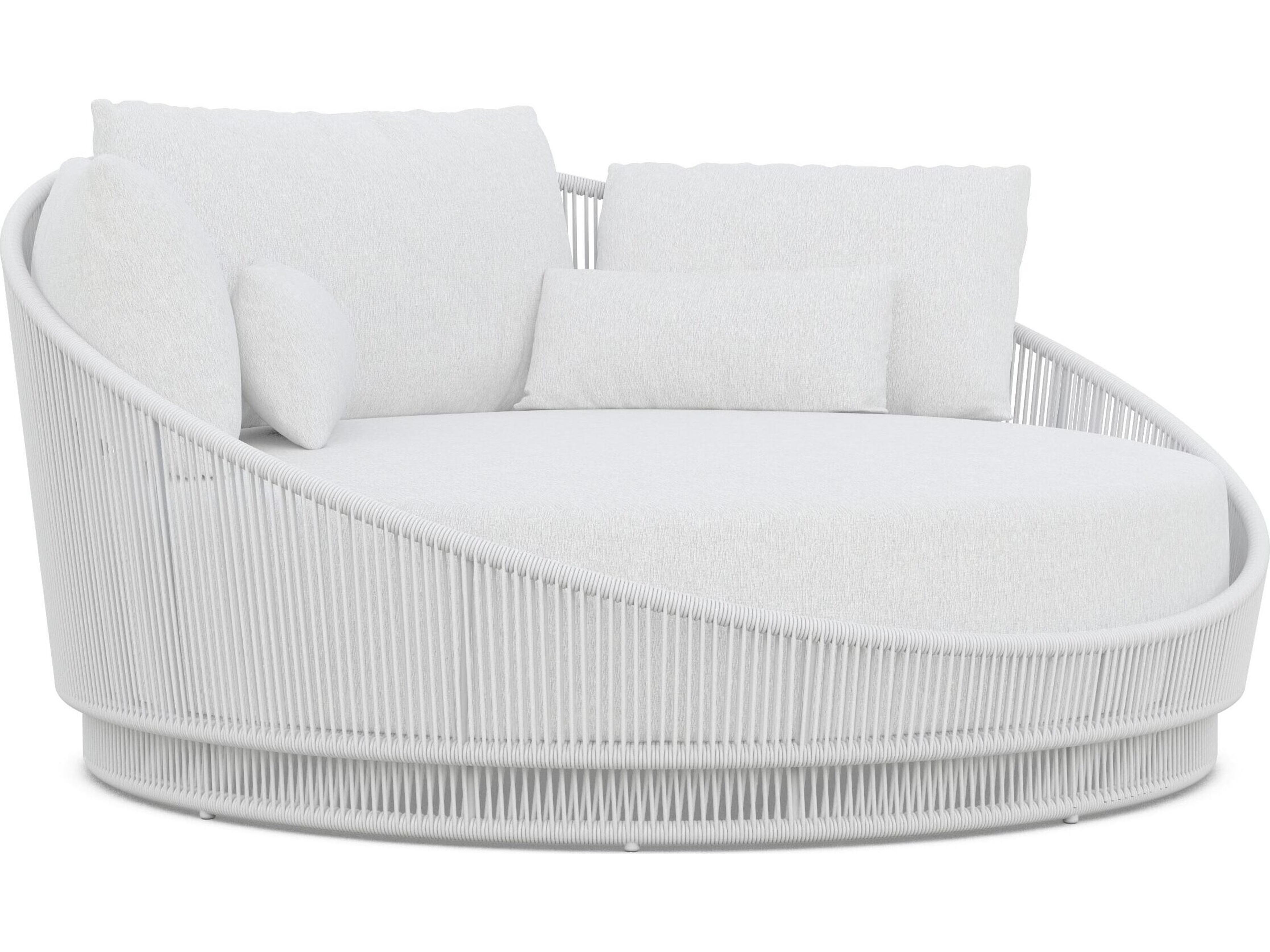 Palma White Mist All-Weather Rope Day Bed with Cloud Cushion