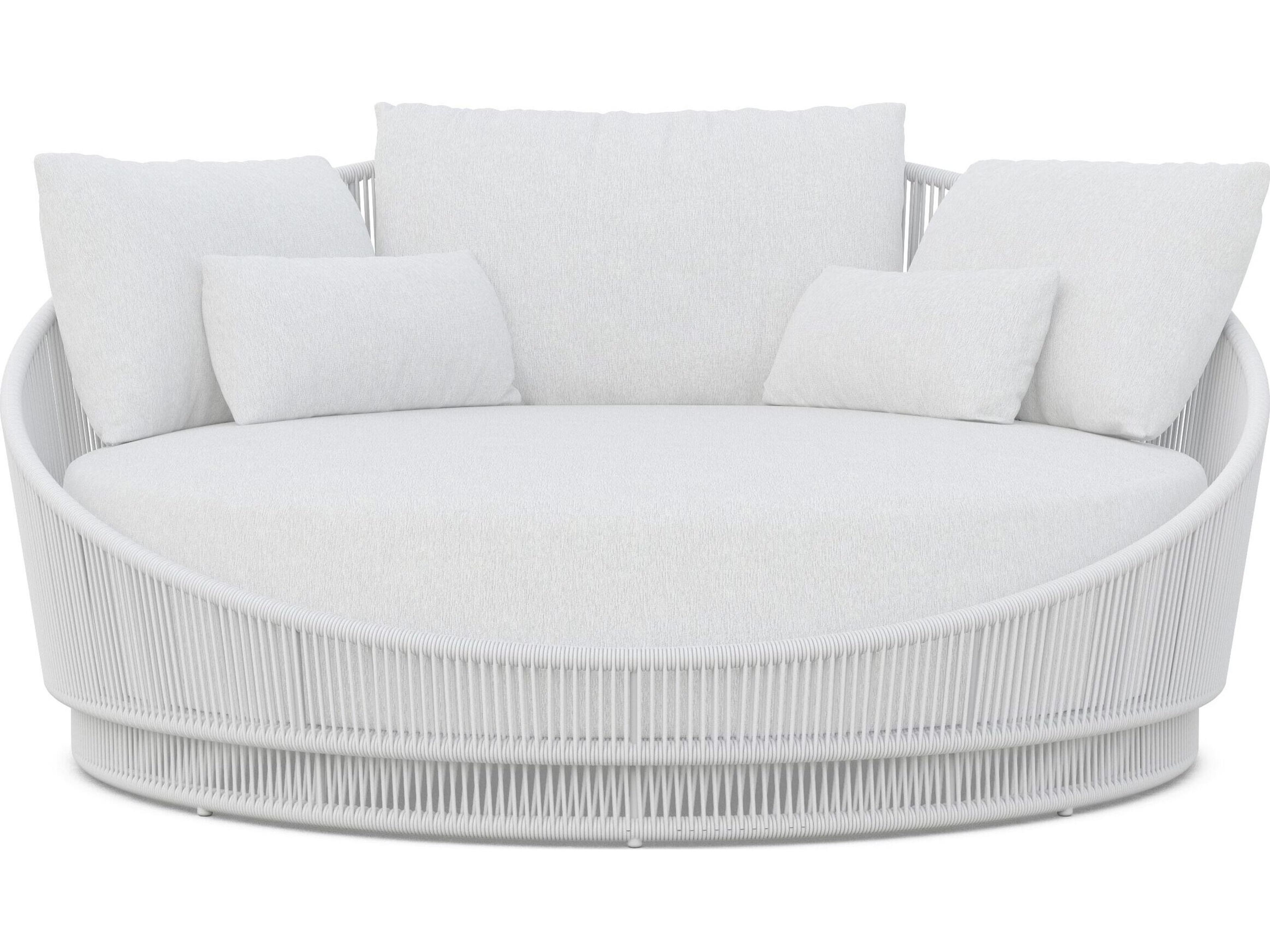 Azzurro Living Palma White Mist All-Weather Rope Day Bed with Cloud Cushion