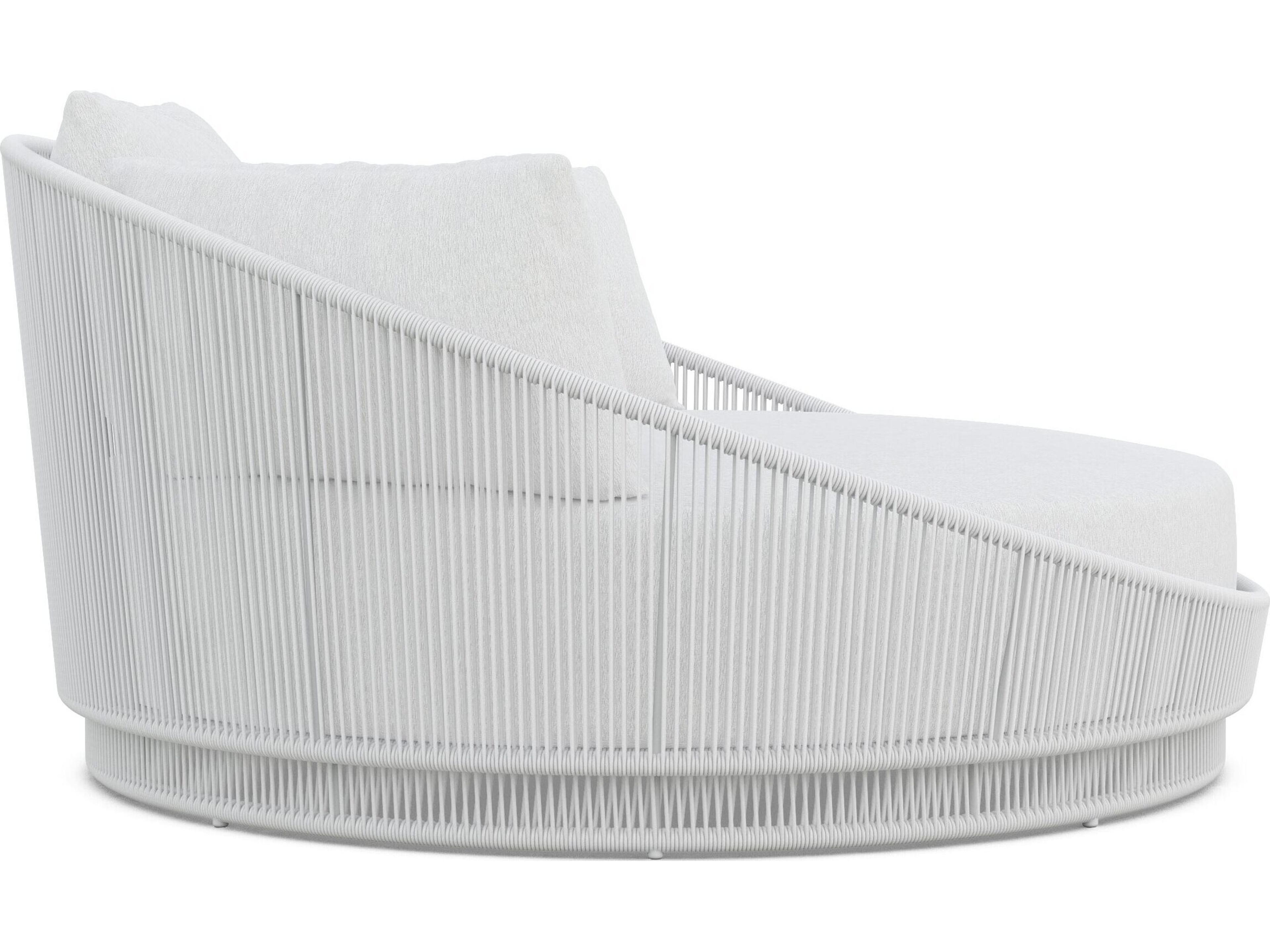 Azzurro Living Palma White Mist All-Weather Rope Day Bed with Cloud Cushion