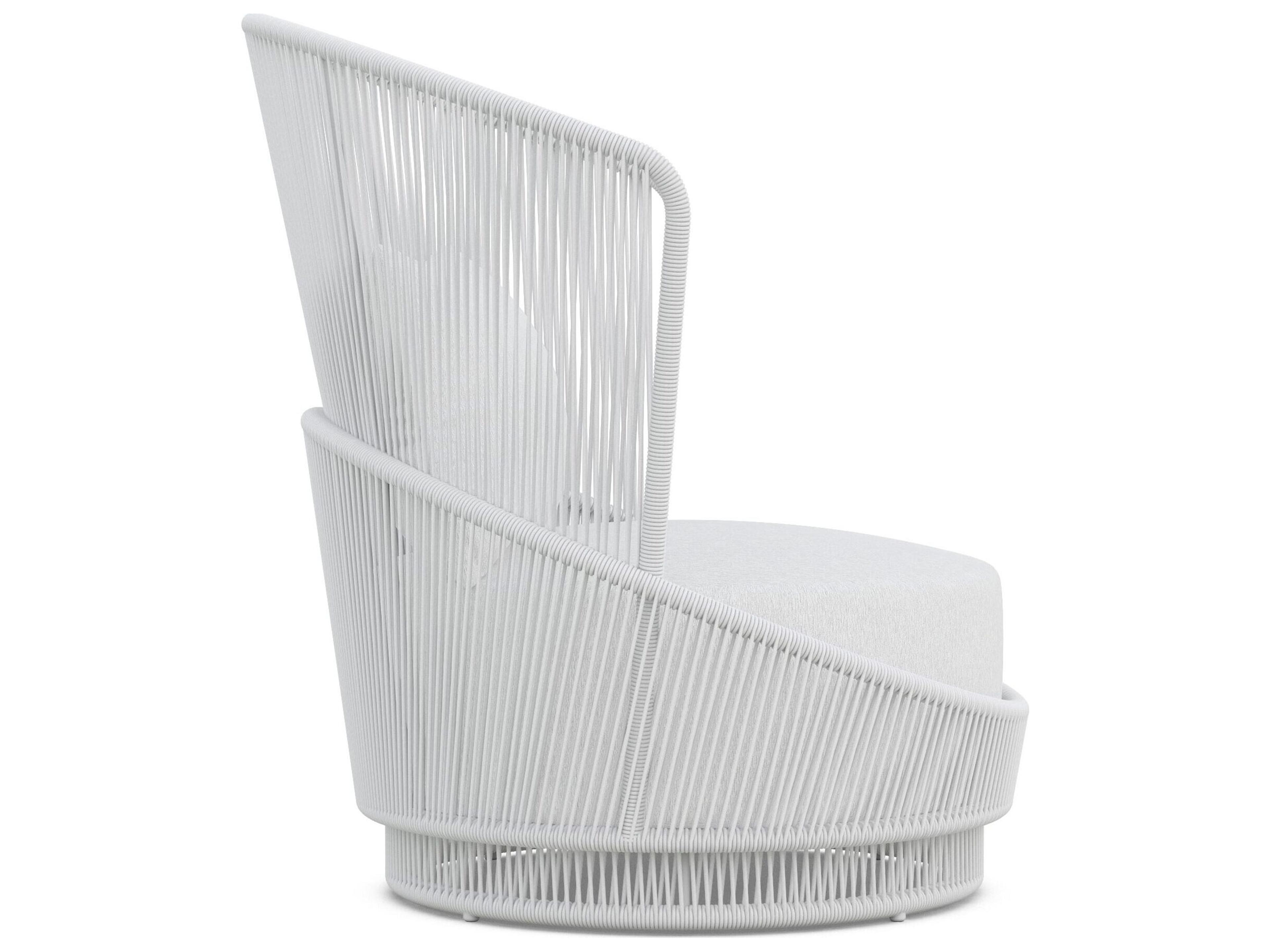 Azzurro Living Palma White Mist All-Weather Rope Outdoor Patio Lounge Chair with Cloud Cushion