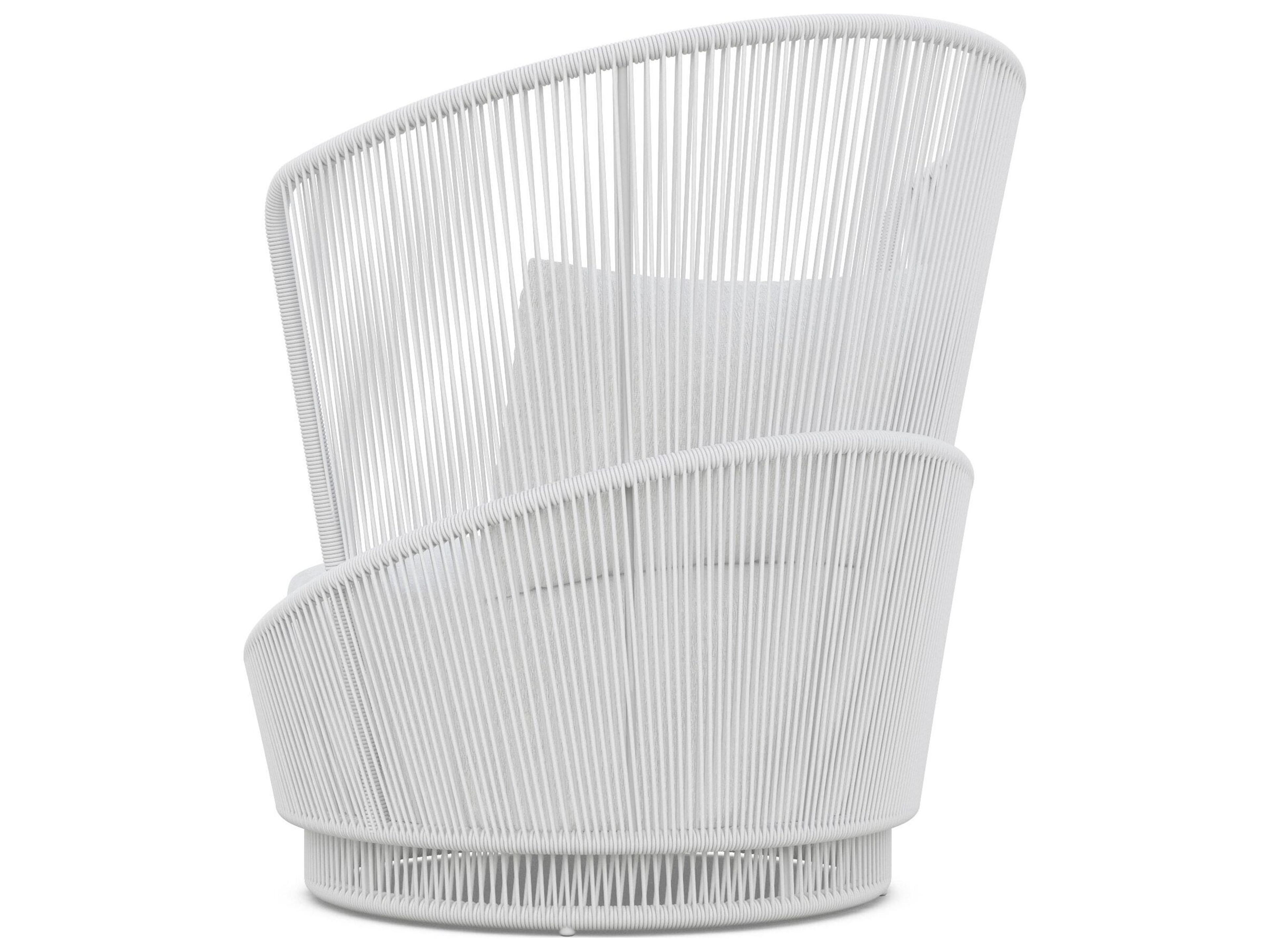 Azzurro Living Palma White Mist All-Weather Rope Outdoor Patio Lounge Chair with Cloud Cushion