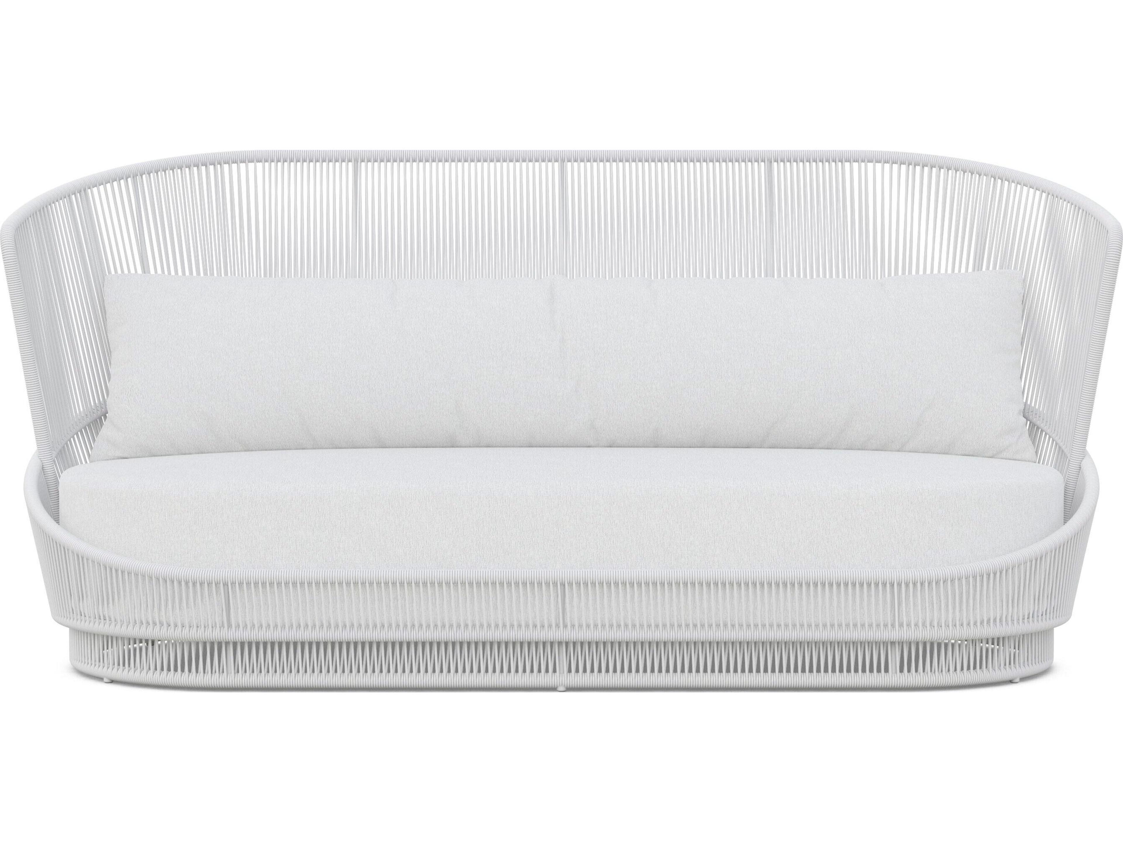 Azzurro Living Palma White Mist All-Weather Rope Outdoor Sofa with Cloud Cushion