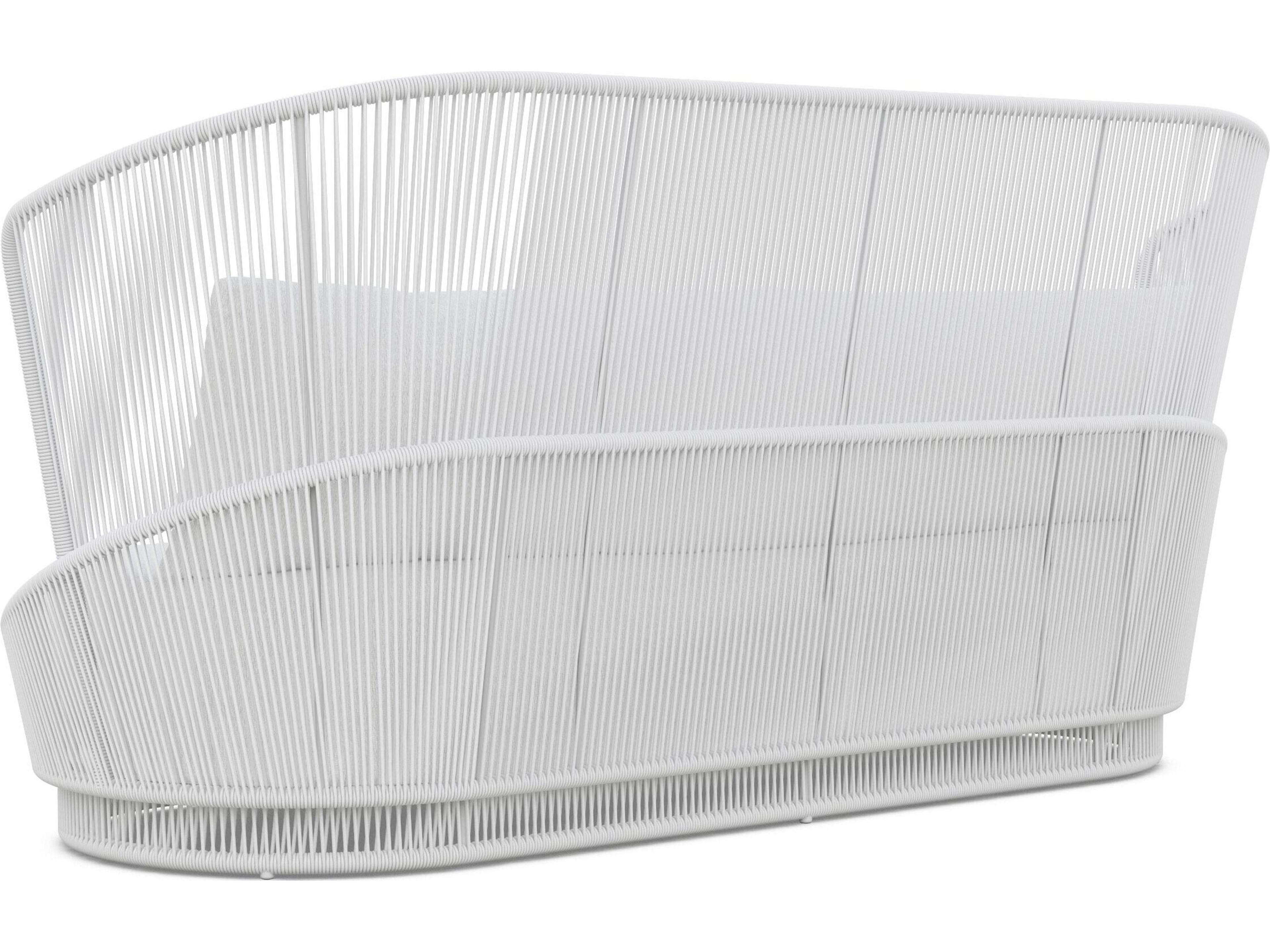 Azzurro Living Palma White Mist All-Weather Rope Outdoor Sofa with Cloud Cushion