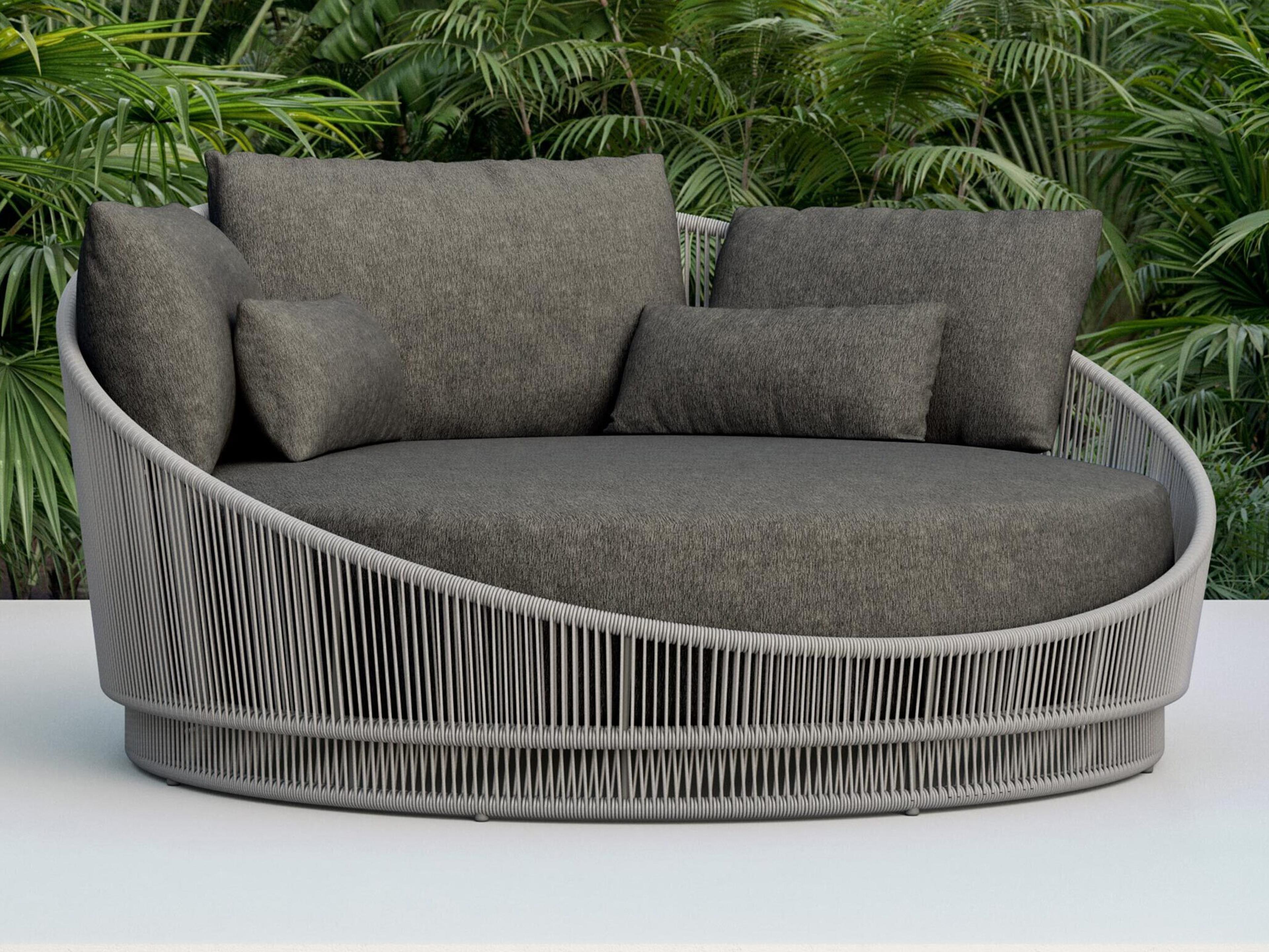 Azzurro Living Palma Mocha All-Weather Rope Day Bed with Midnight Cushion