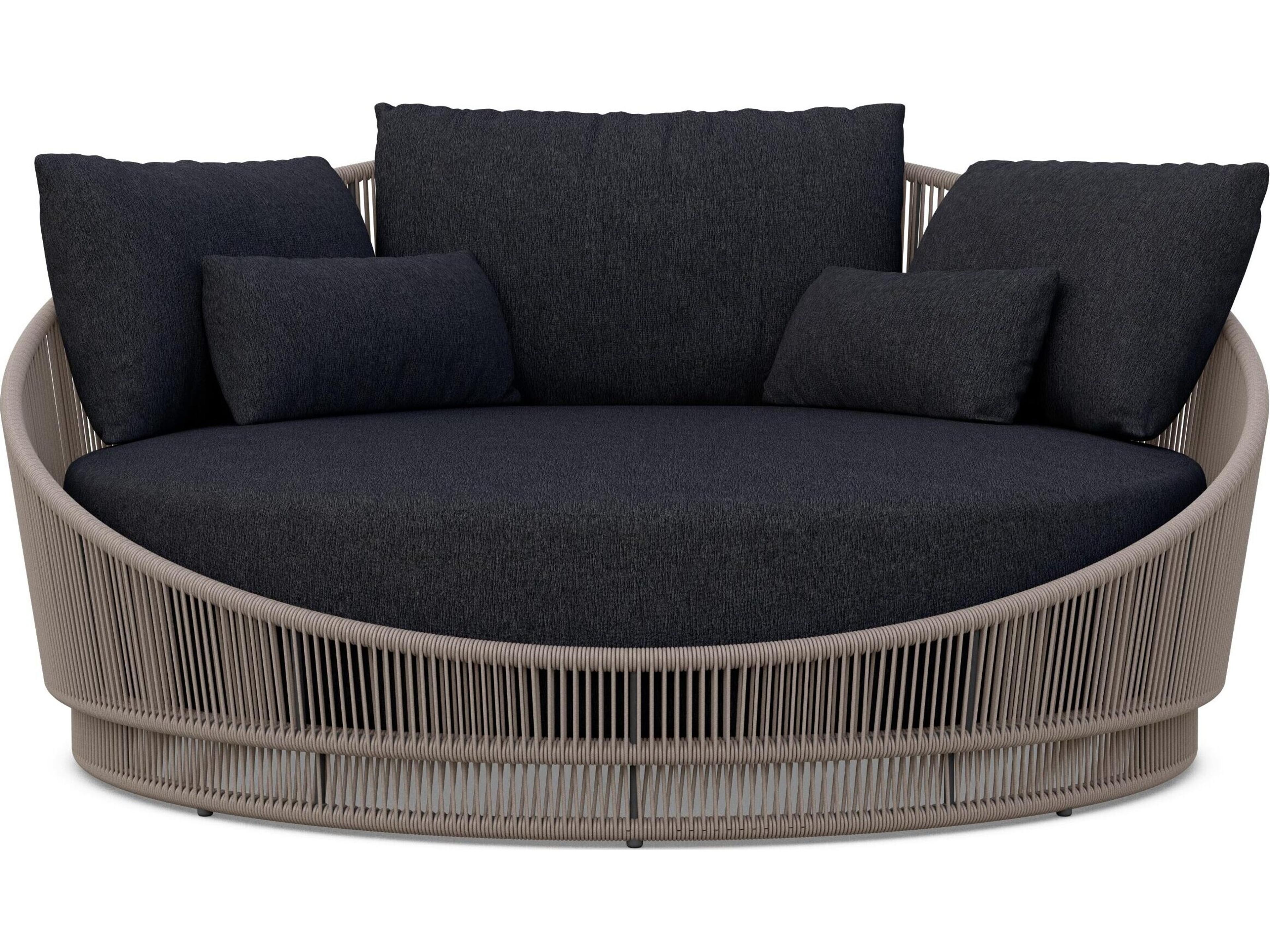 Azzurro Living Palma Mocha All-Weather Rope Day Bed with Midnight Cushion