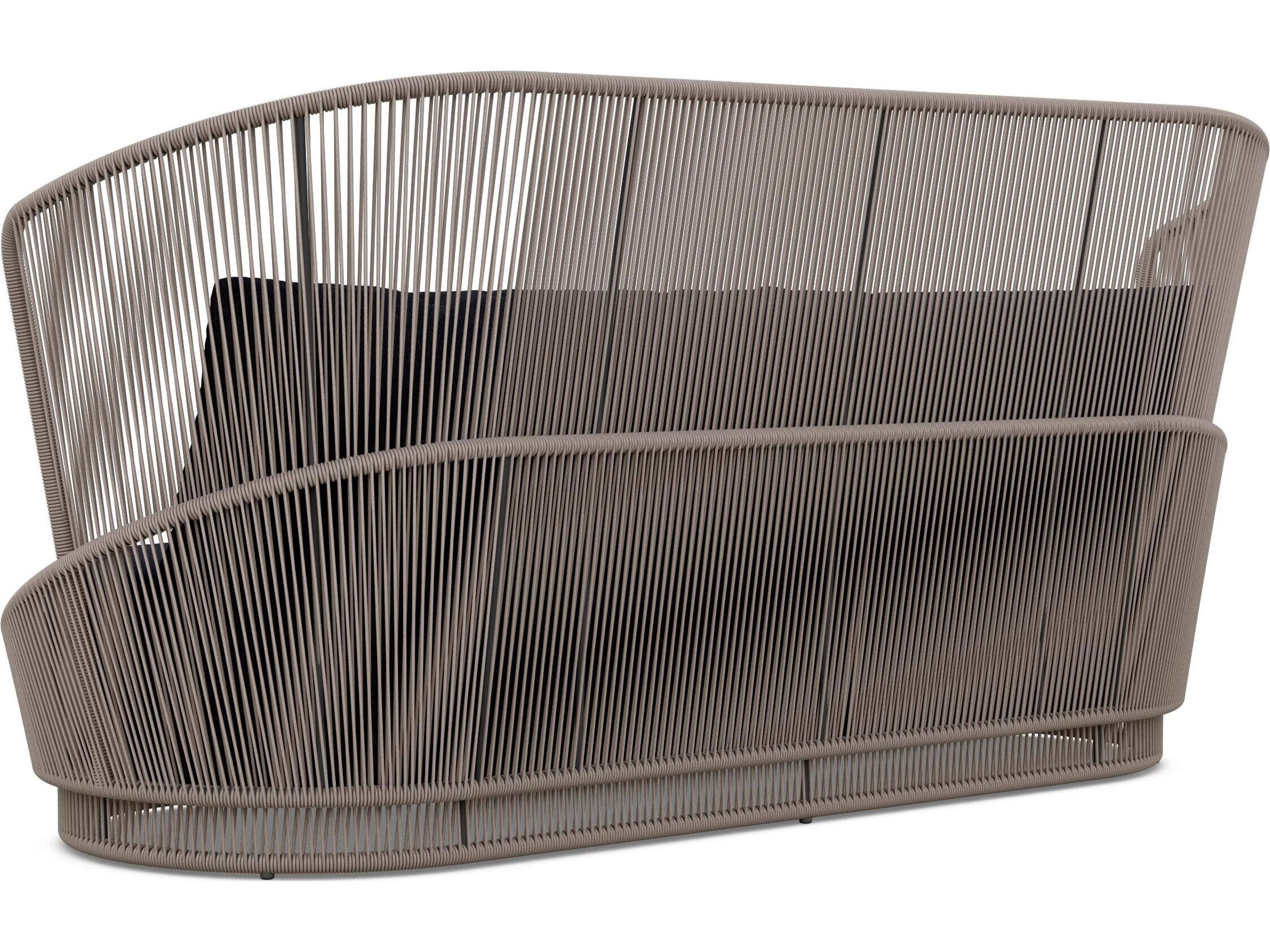 Azzurro Living Palma Mocha All-Weather Rope Outdoor Patio Sofa with Midnight Cushion