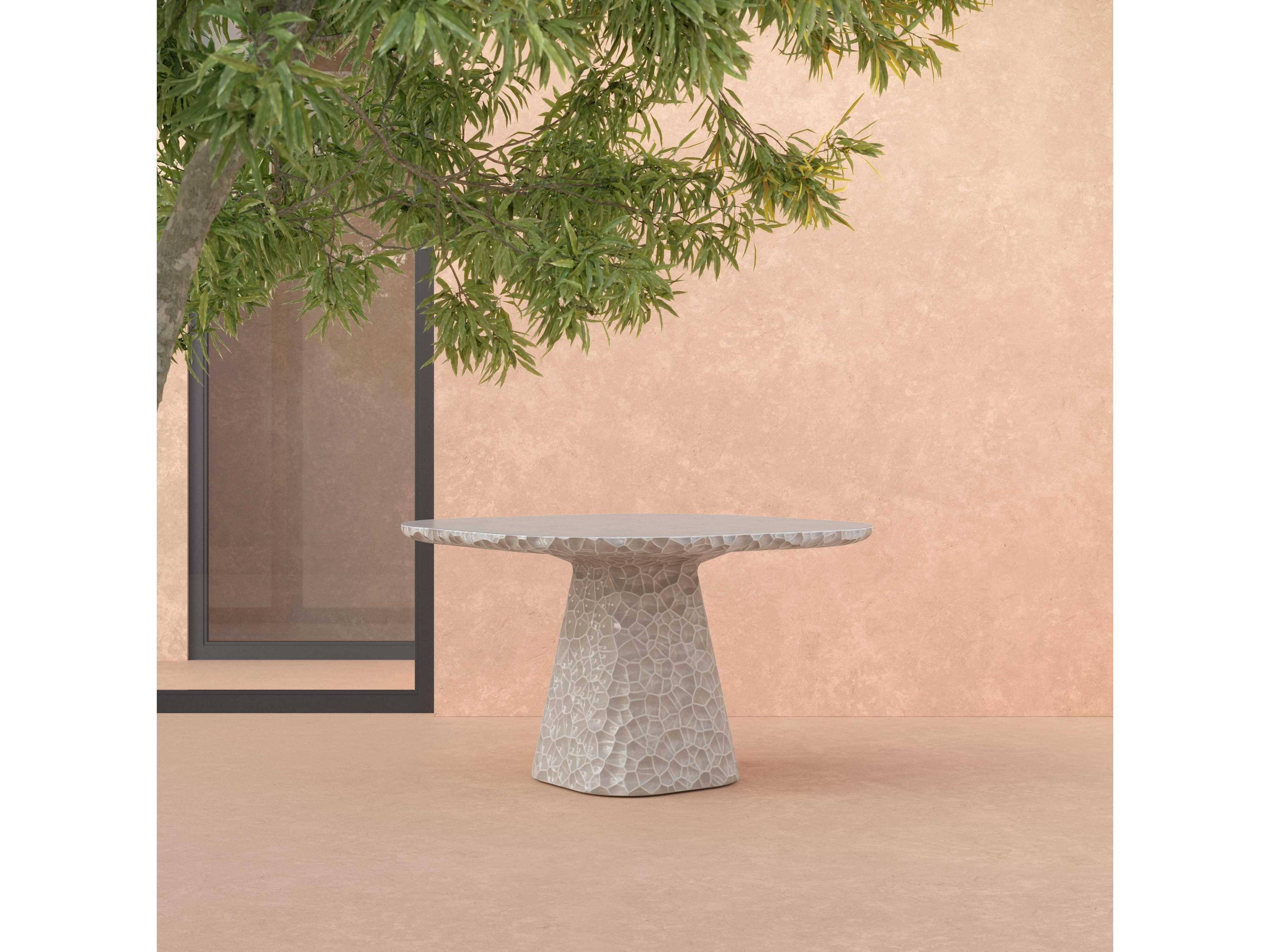 Azzurro Living Panama Oat Concrete Square Dining Table