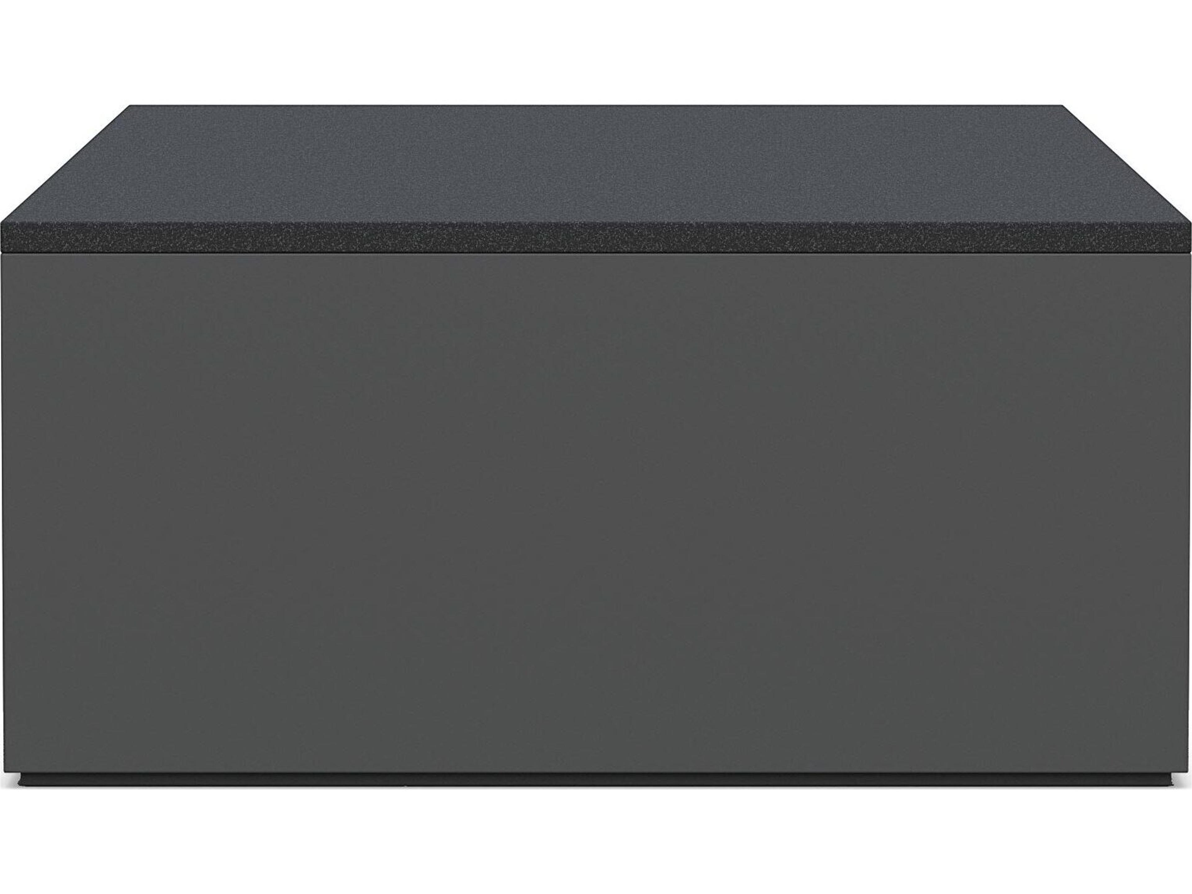 Azzurro Living Porto Matte Charcoal Aluminum Rectangular Granite Top Outdoor Coffee Table