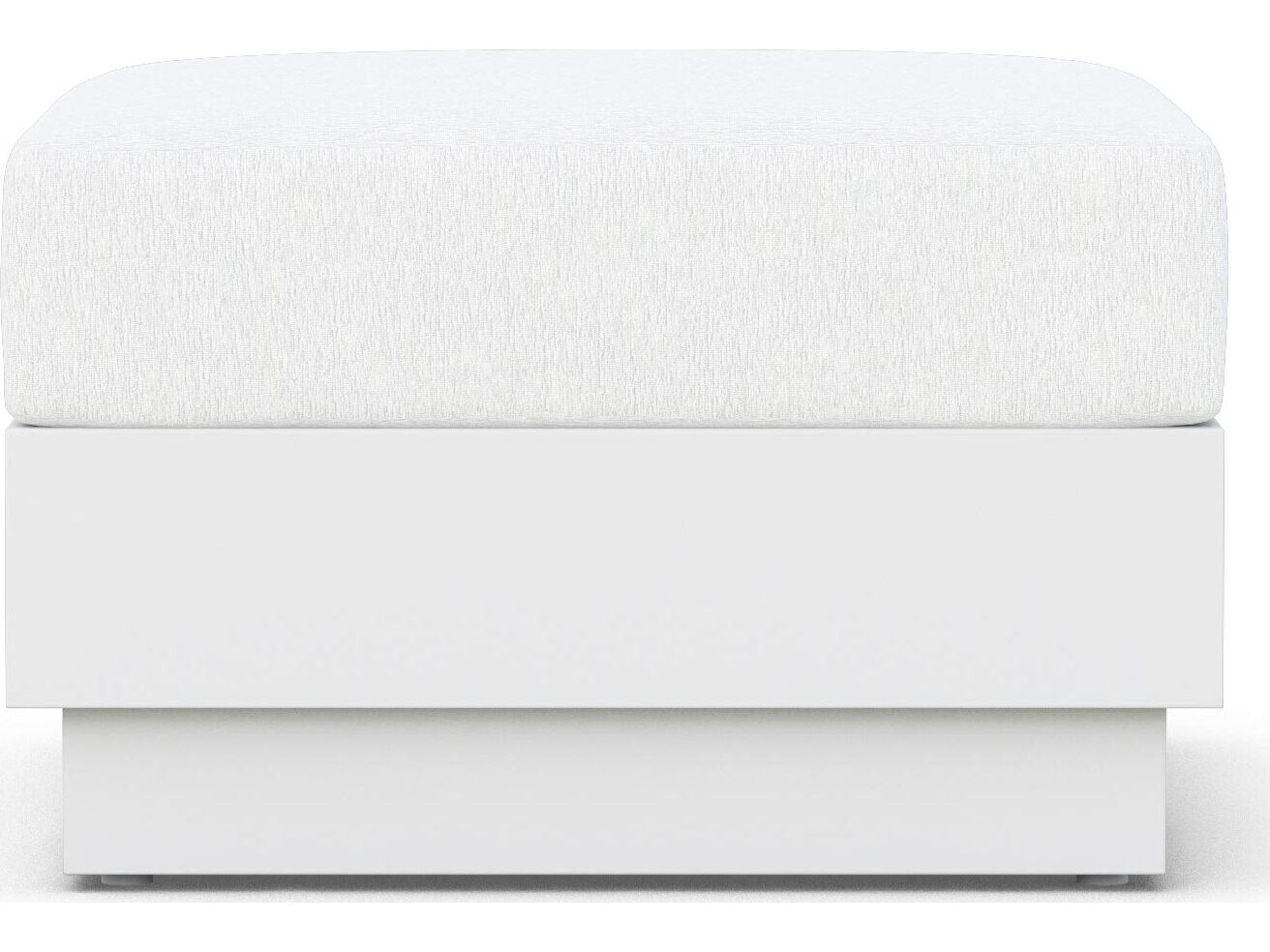 Azzurro Living Porto Pearl Gray All-Weather Rope Outdoor Ottoman with Cloud Cushion