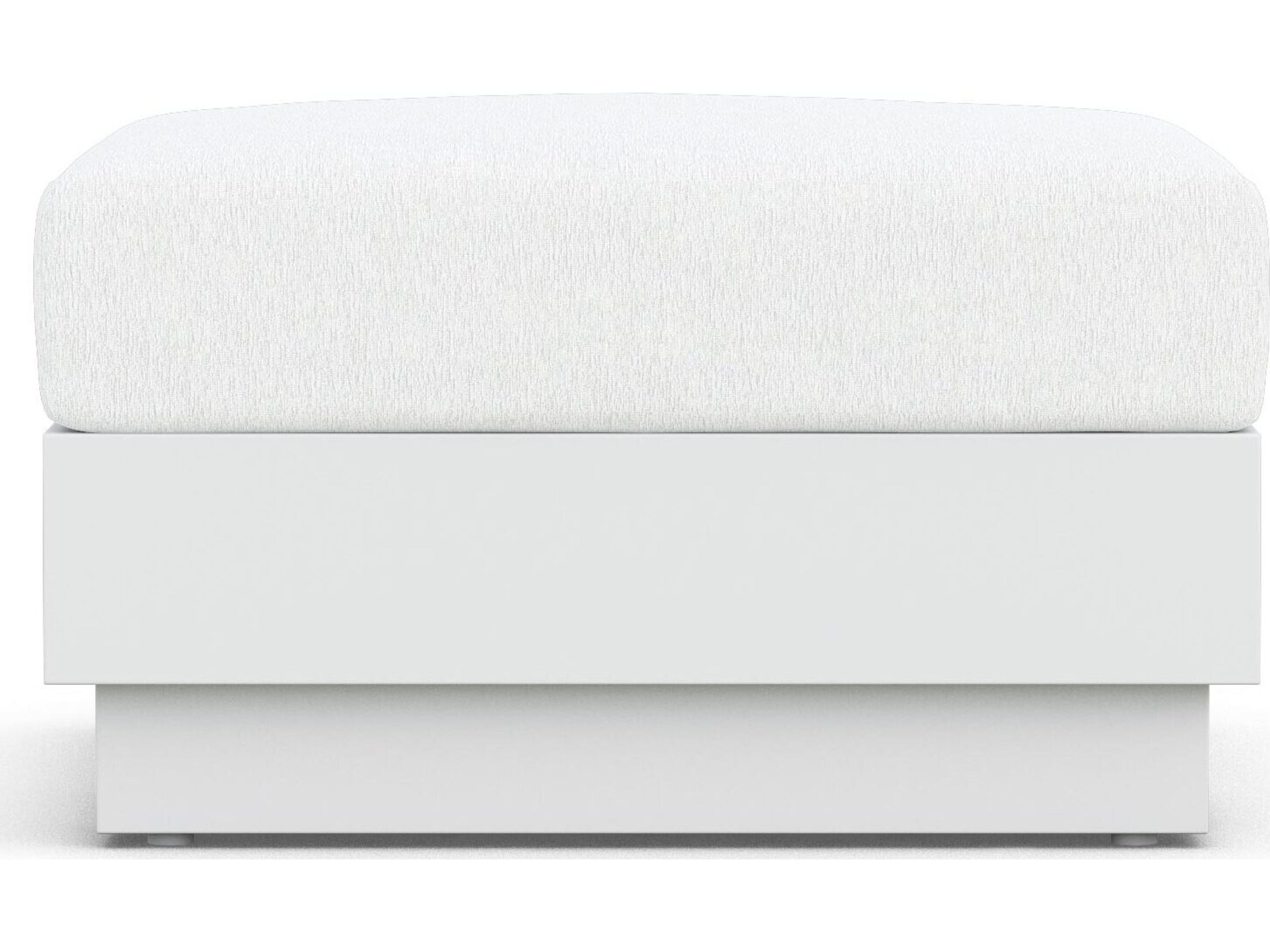 Azzurro Living Porto Pearl Gray All-Weather Rope Outdoor Ottoman with Cloud Cushion