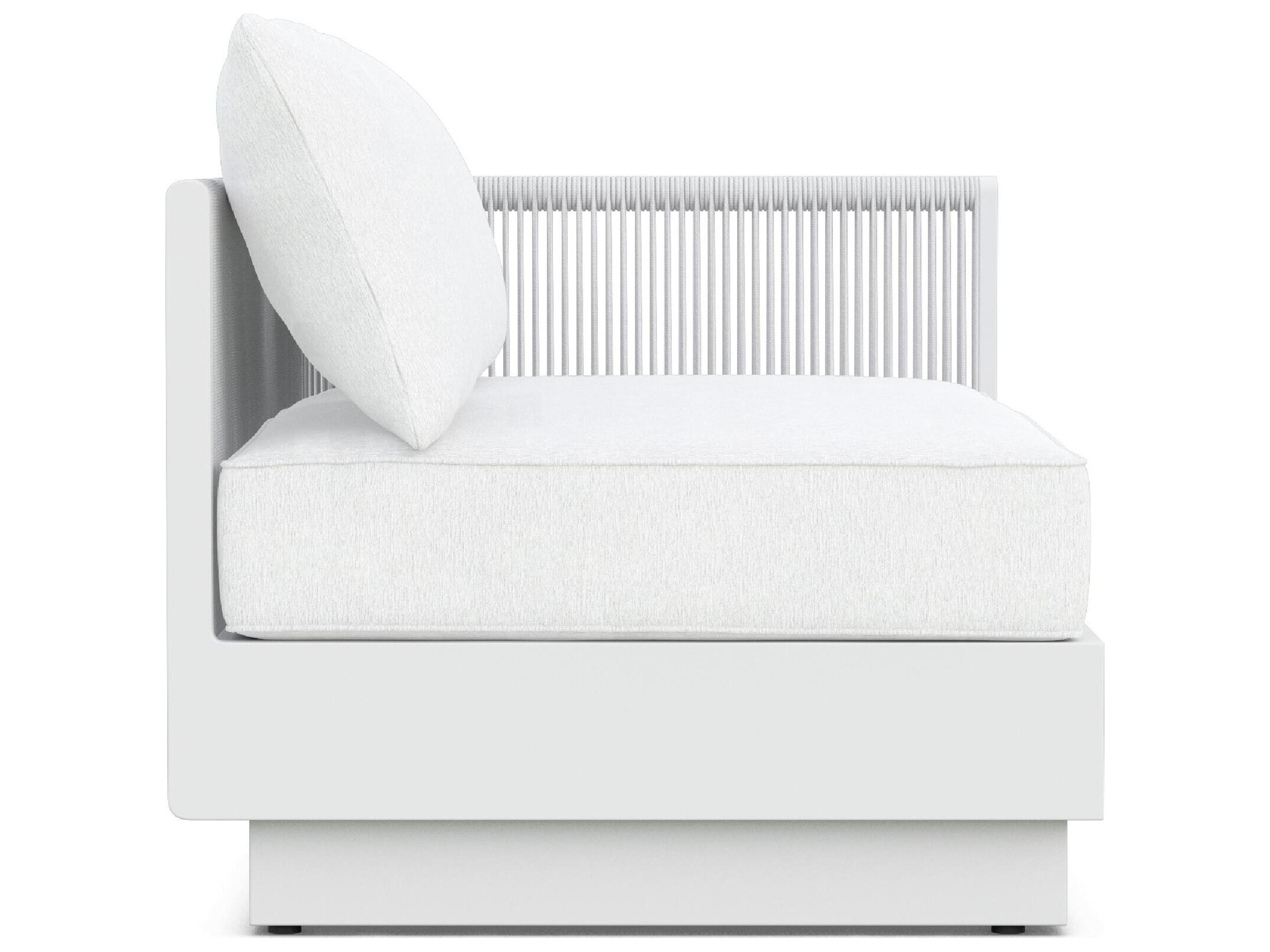 Azzurro Living Porto Pearl Gray All-Weather Rope Left Arm Patio Sofa with Cloud Cushion