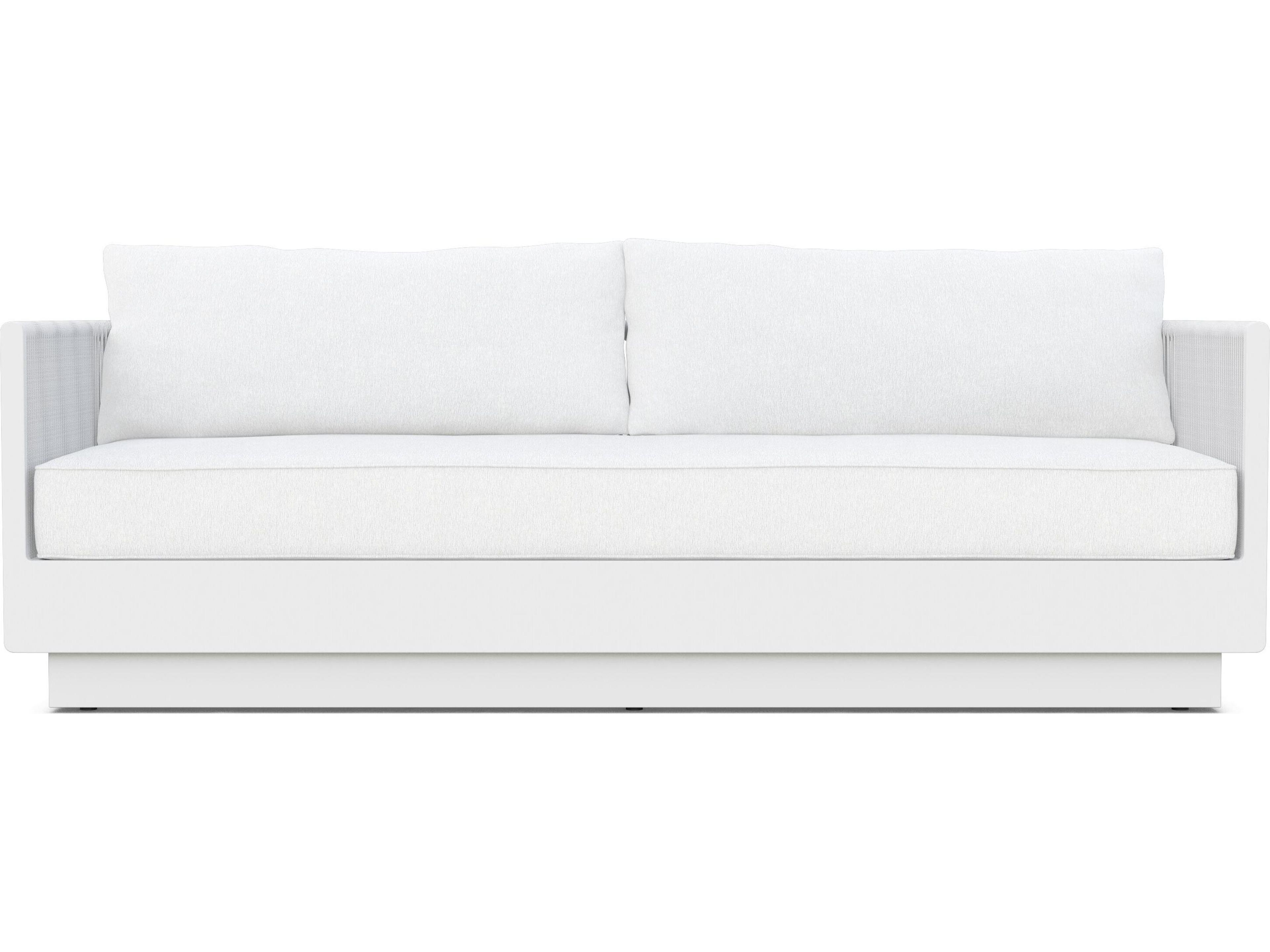 Azzurro Living Porto Pearl Gray All-Weather Rope Outdoor Patio Sofa with Cloud Cushion