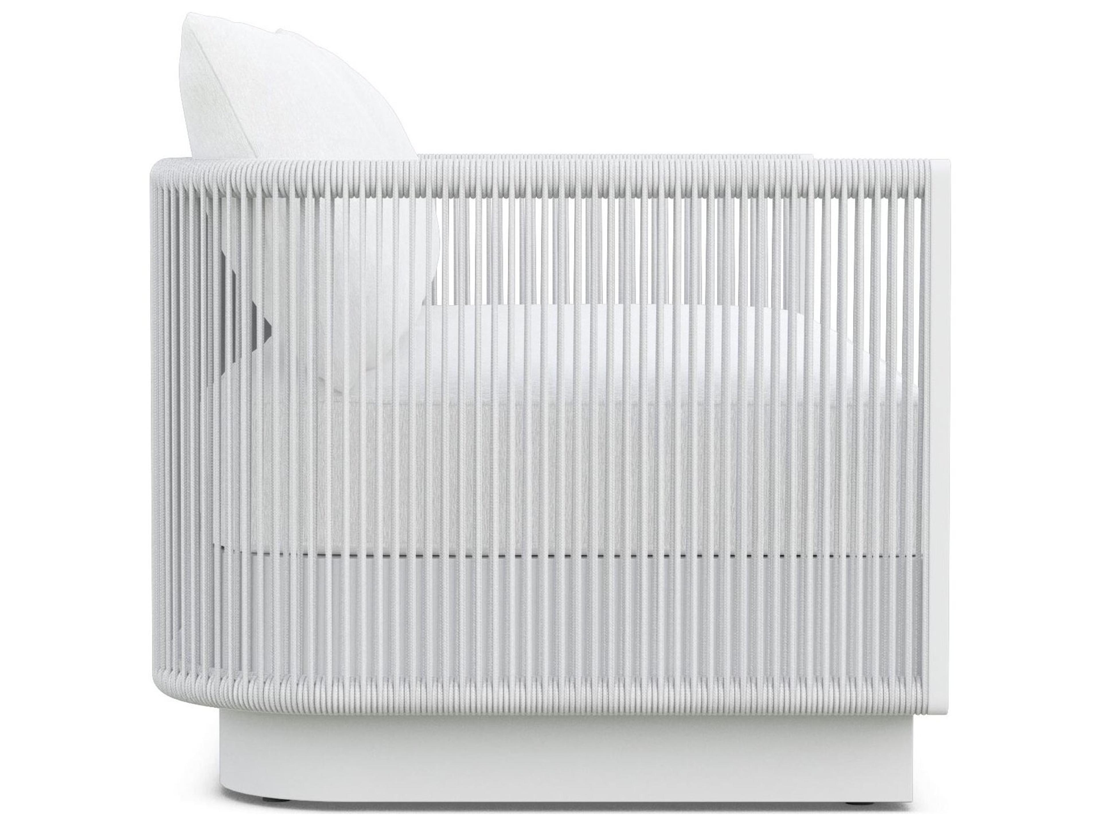 Azzurro Living Porto Pearl Gray All-Weather Rope Outdoor Patio Sofa with Cloud Cushion