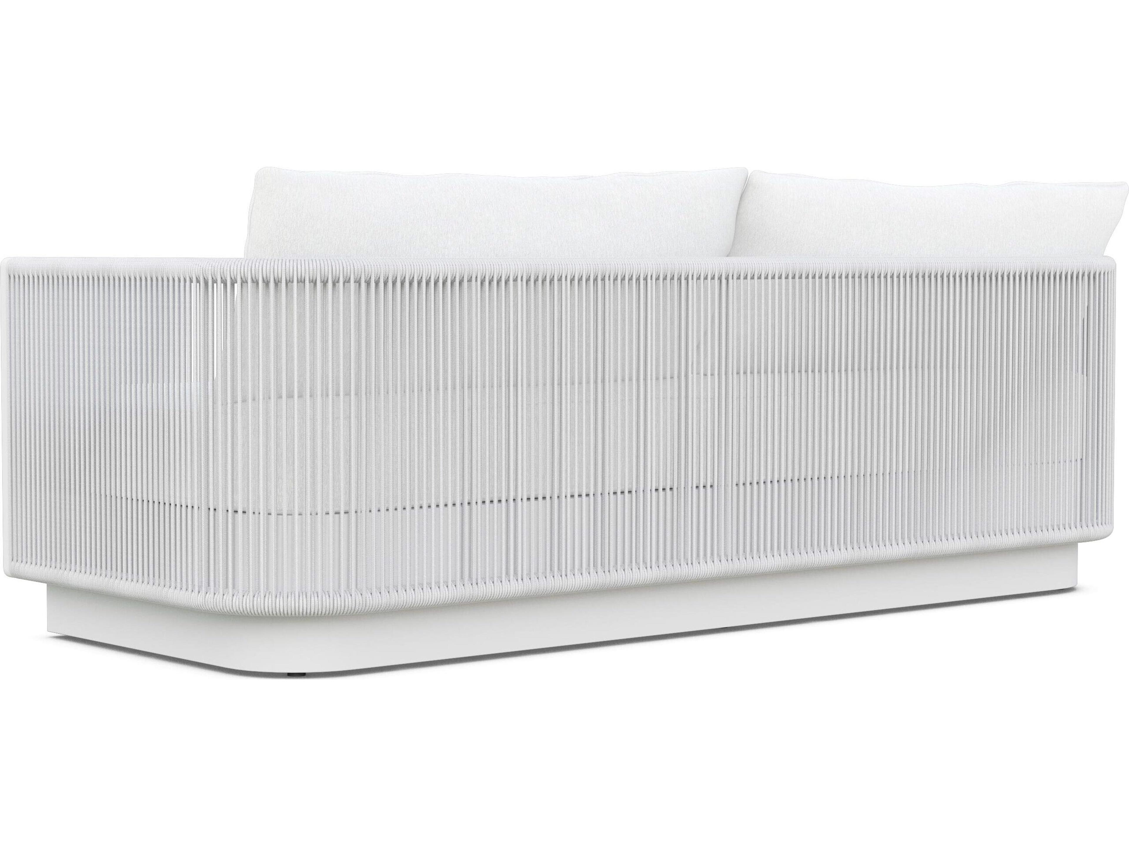 Azzurro Living Porto Pearl Gray All-Weather Rope Outdoor Patio Sofa with Cloud Cushion