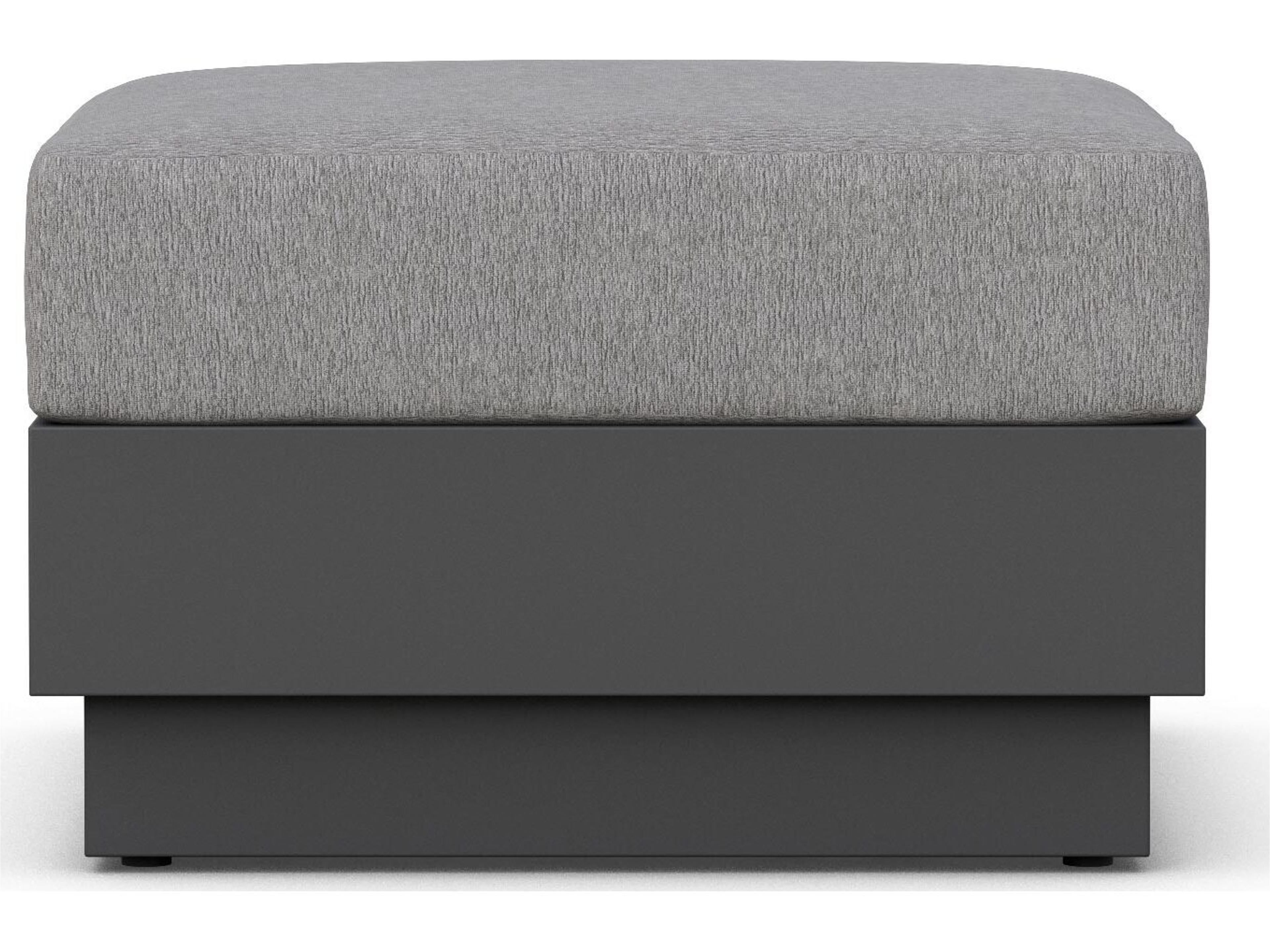 Azzurro Living Porto Ash All-Weather Rope Outdoor Patio Ottoman with Fog Cushion