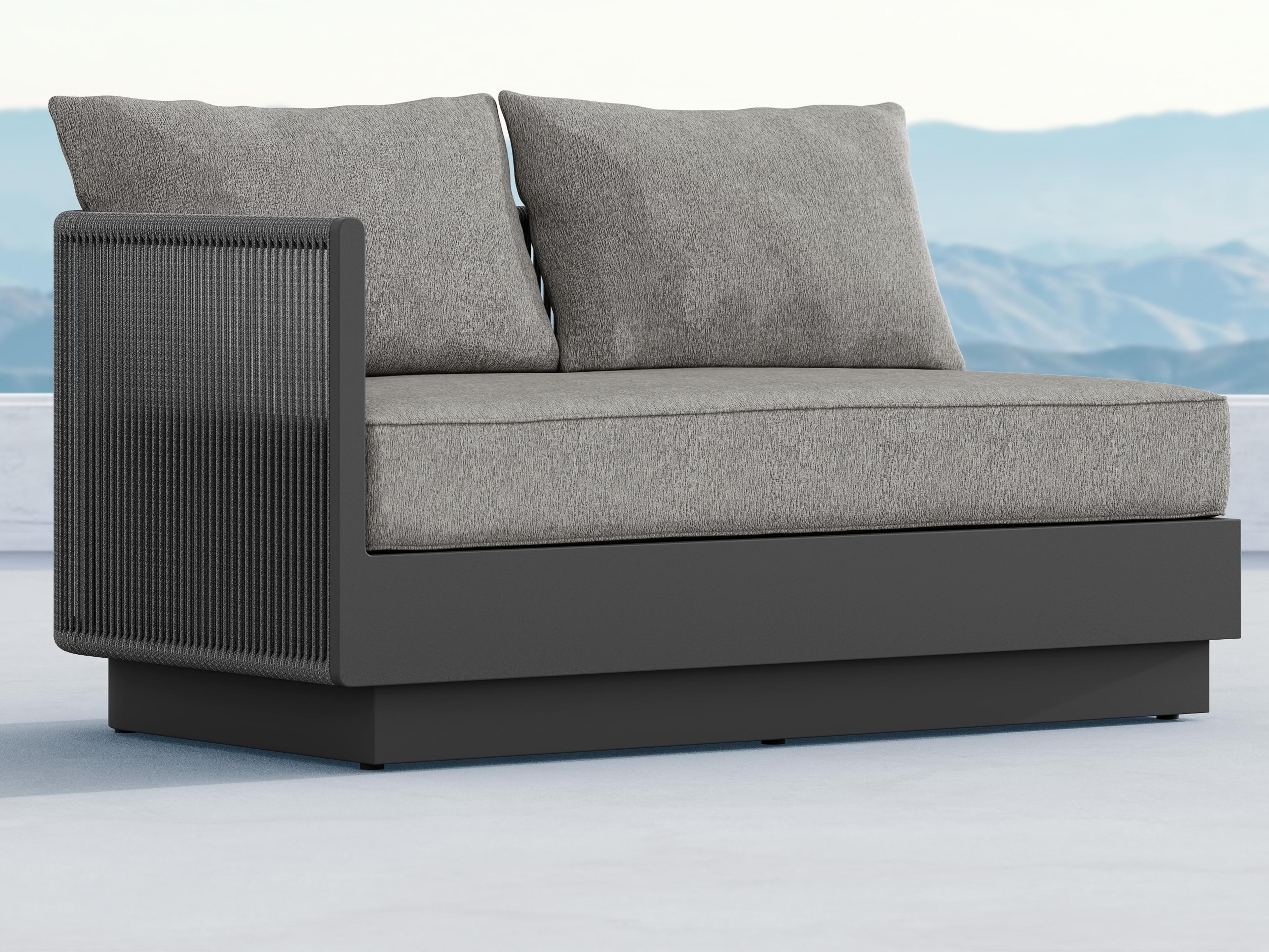 Azzurro Living Porto Ash All-Weather Rope Right Arm Outdoor Sofa with Fog Cushion