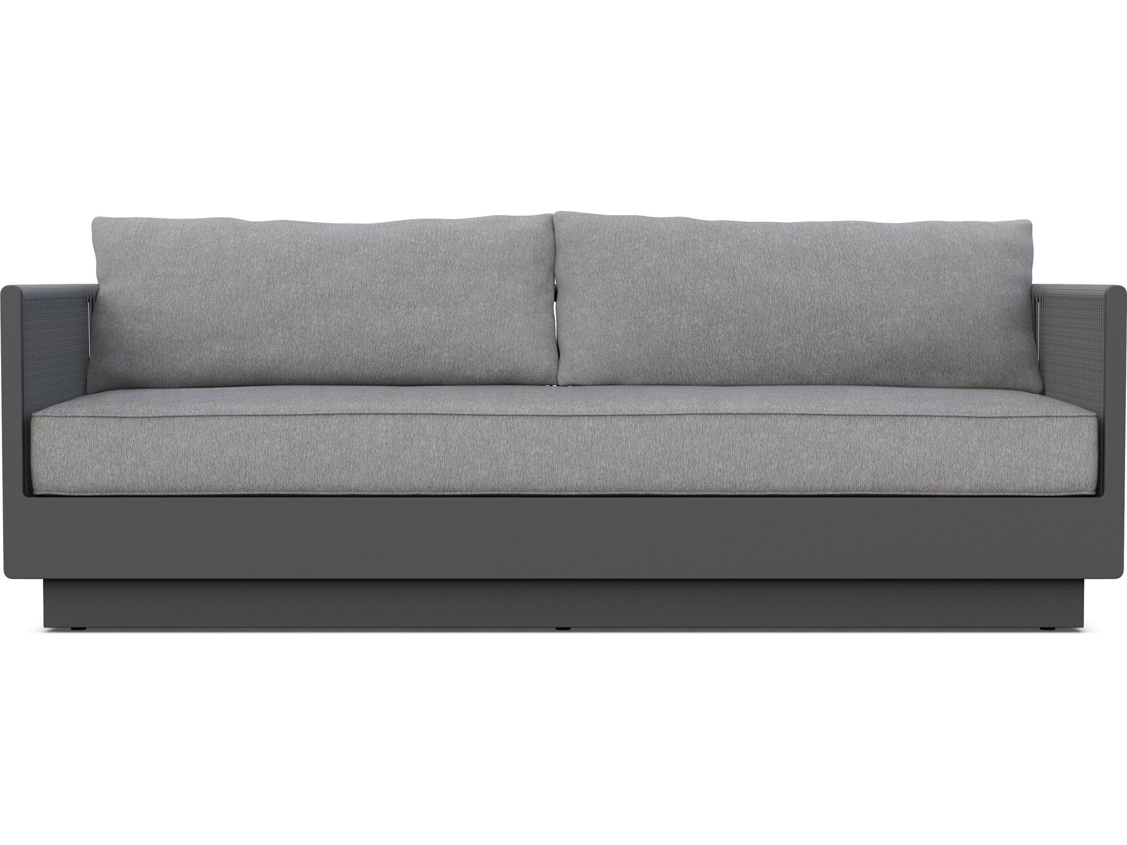 Azzurro Living Porto Ash All-Weather Rope Outdoor Patio Sofa with Fog Cushion