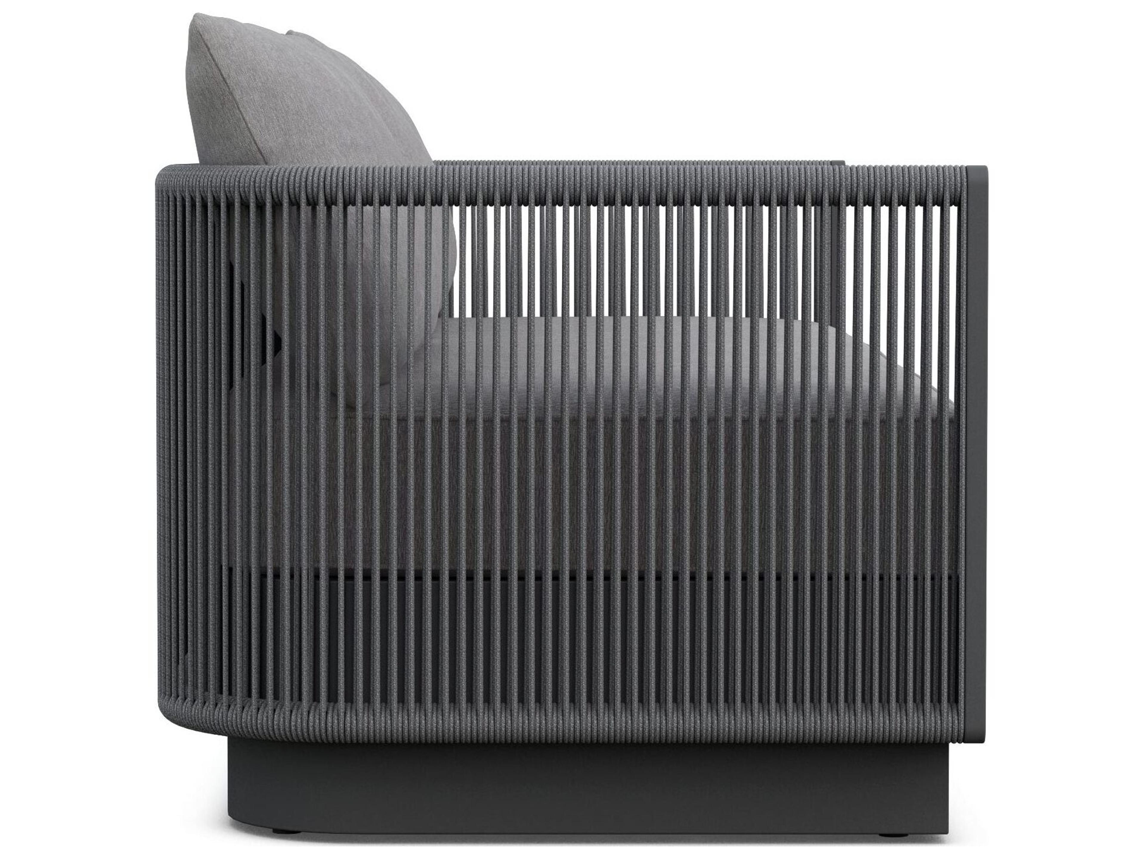 Azzurro Living Porto Ash All-Weather Rope Outdoor Patio Sofa with Fog Cushion