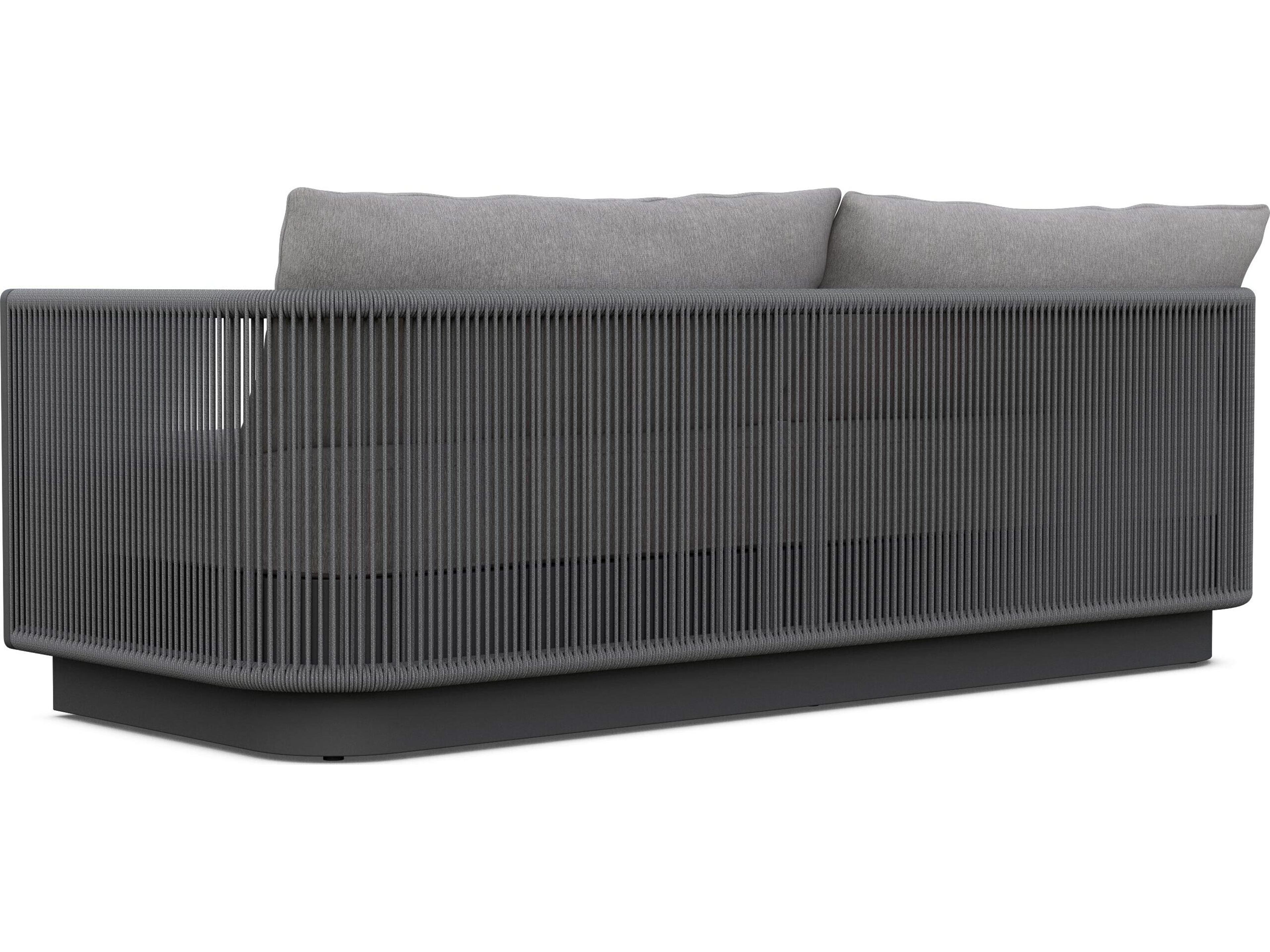 Azzurro Living Porto Ash All-Weather Rope Outdoor Patio Sofa with Fog Cushion