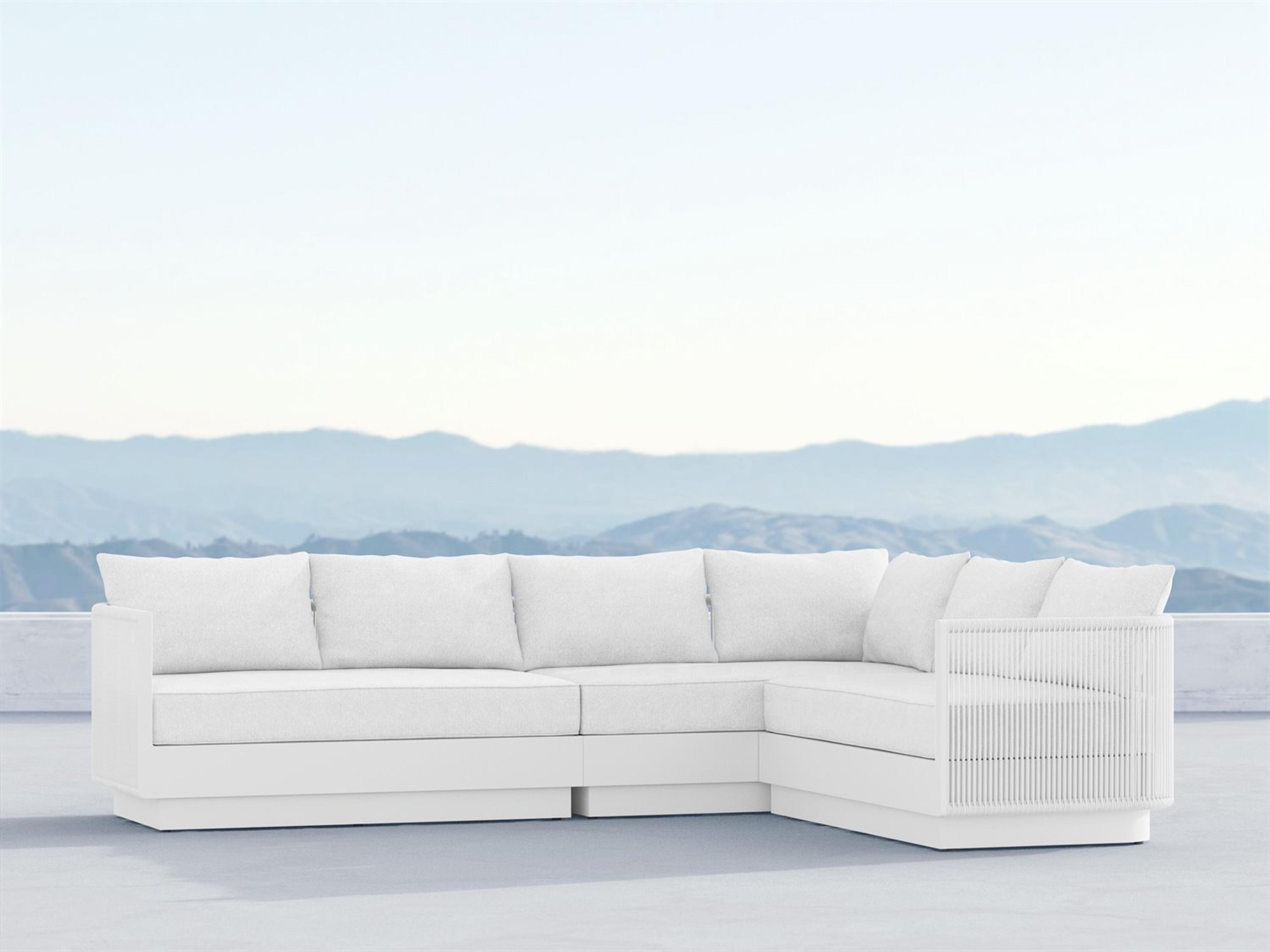 Porto Pearl Gray All-Weather Rope Sectional Outdoor Patio Lounge Set