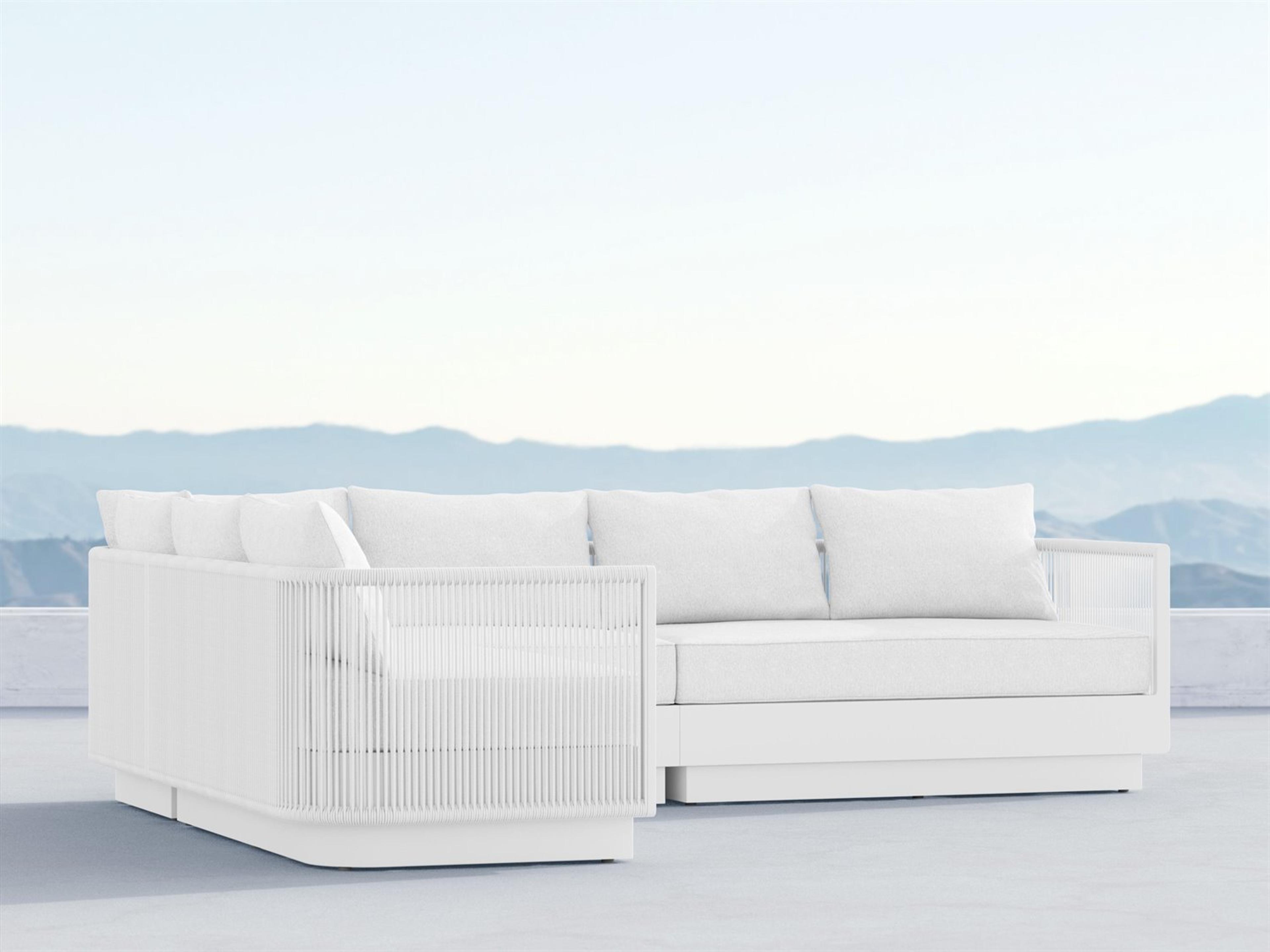 Porto Pearl Gray All-Weather Rope Sectional Patio Lounge Set