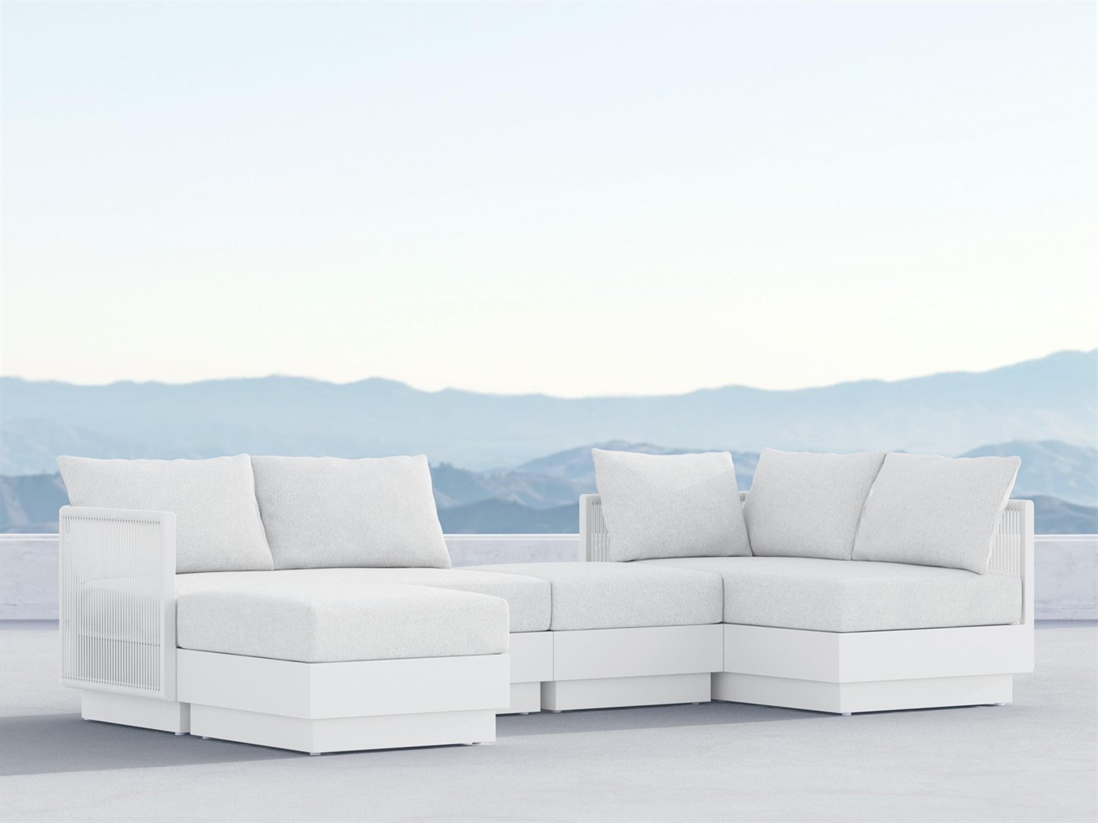 Porto Pearl Gray All-Weather Rope Sectional Outdoor Lounge Set