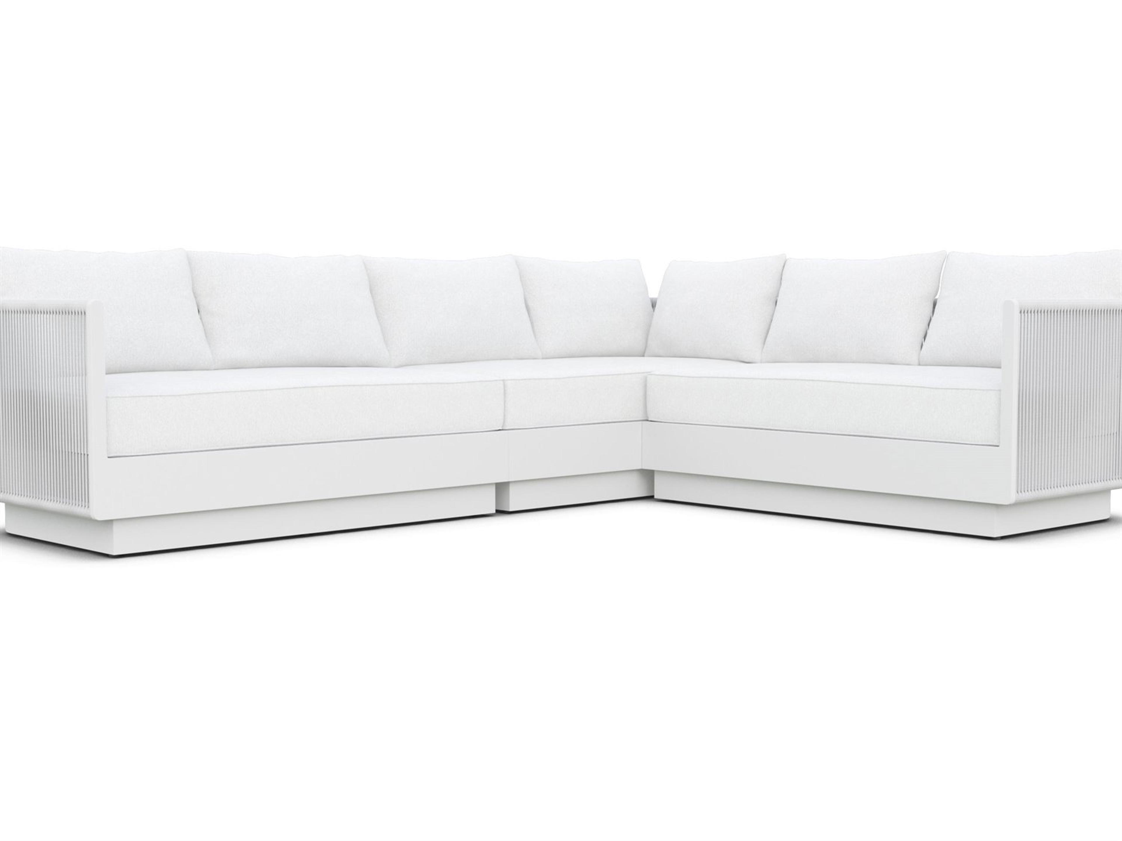 Porto Pearl Gray All-Weather Rope Sectional Outdoor Patio Lounge Set