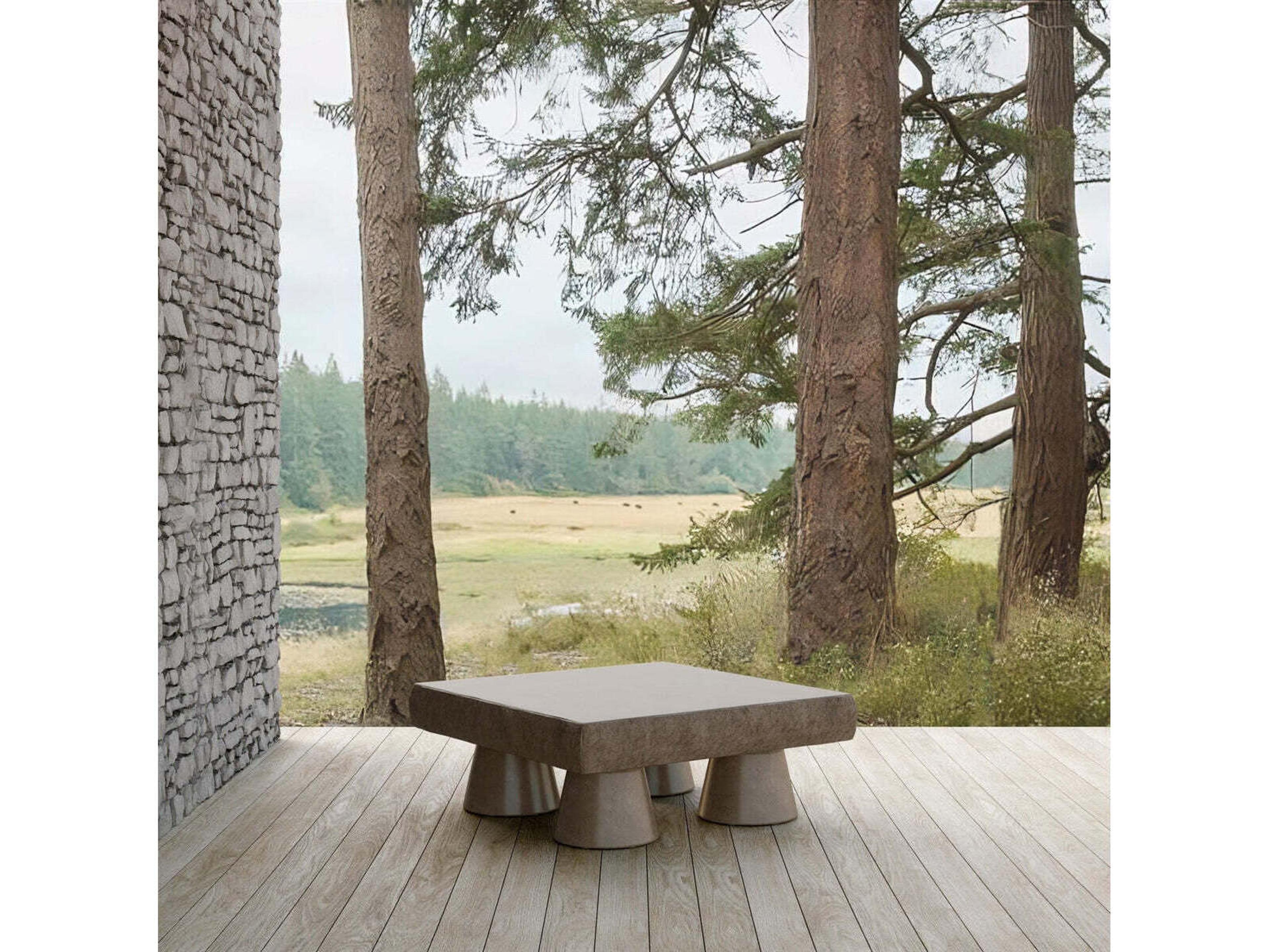 Azzurro Living Pensacola Concrete Umber Rectangular Coffee Table