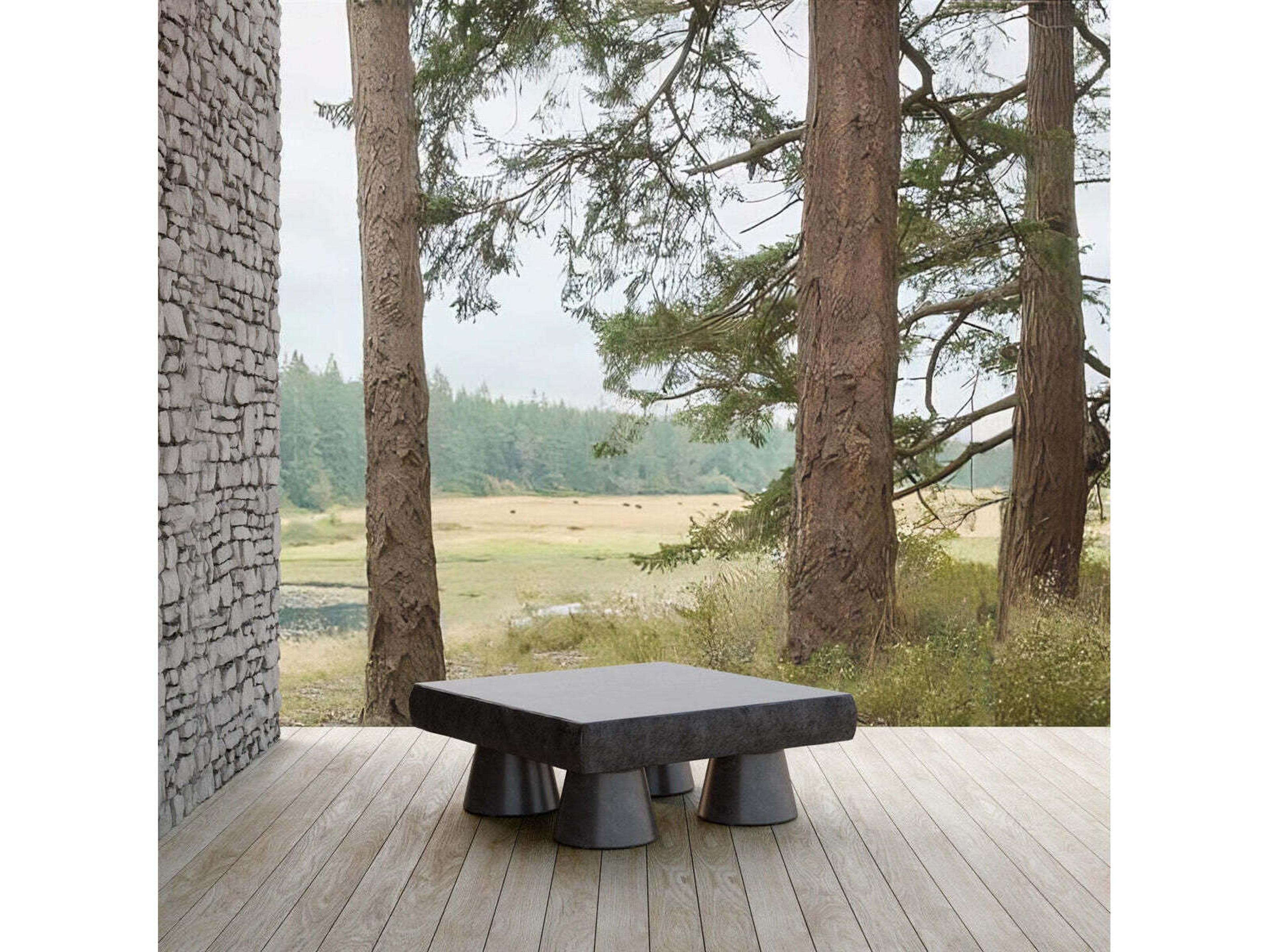 Azzurro Living Pensacola Concrete Coal Rectangular Coffee Table