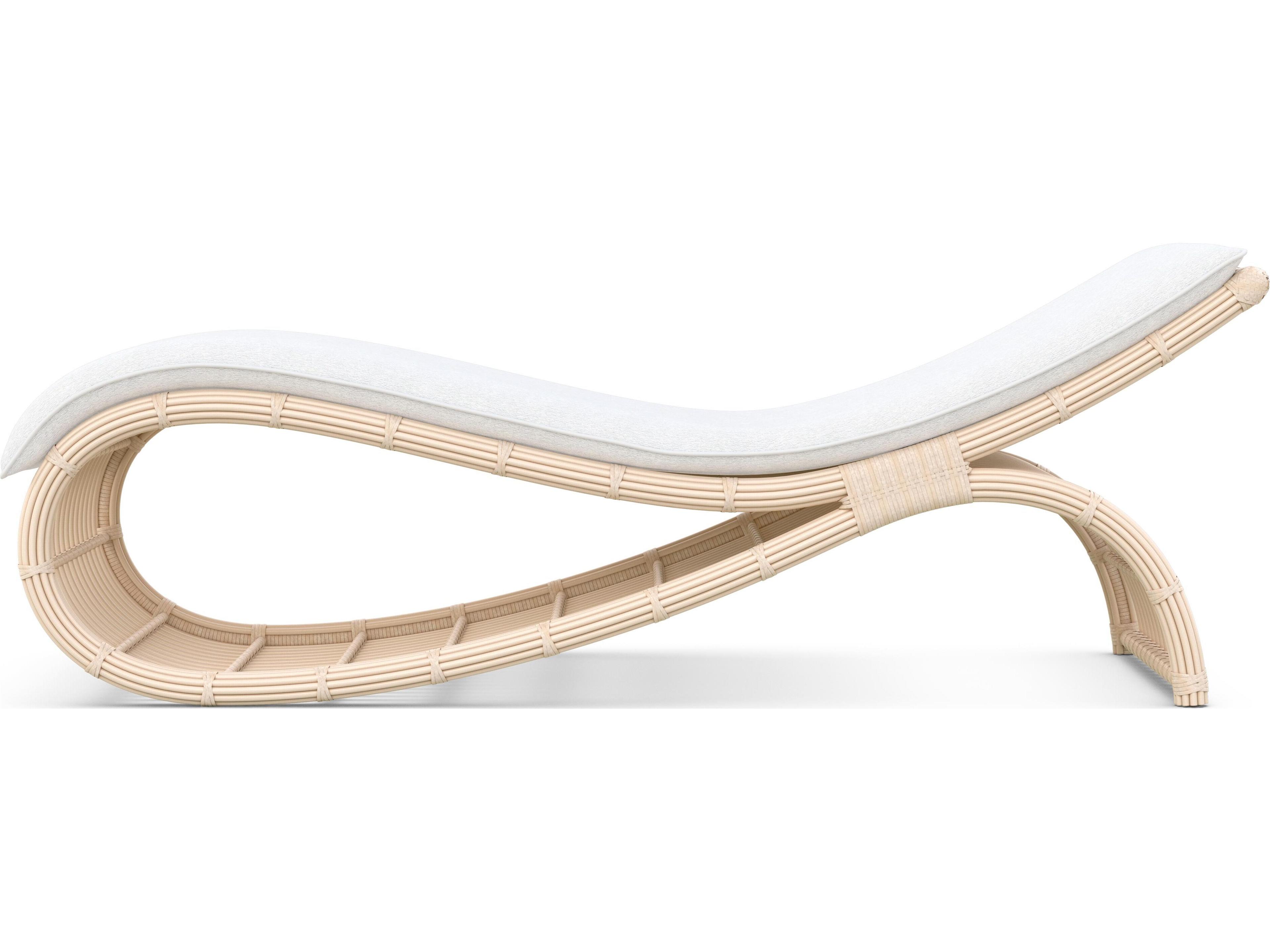 Azzurro Living Paloma Almond All-Weather Wicker Outdoor Chaise Lounge Chair