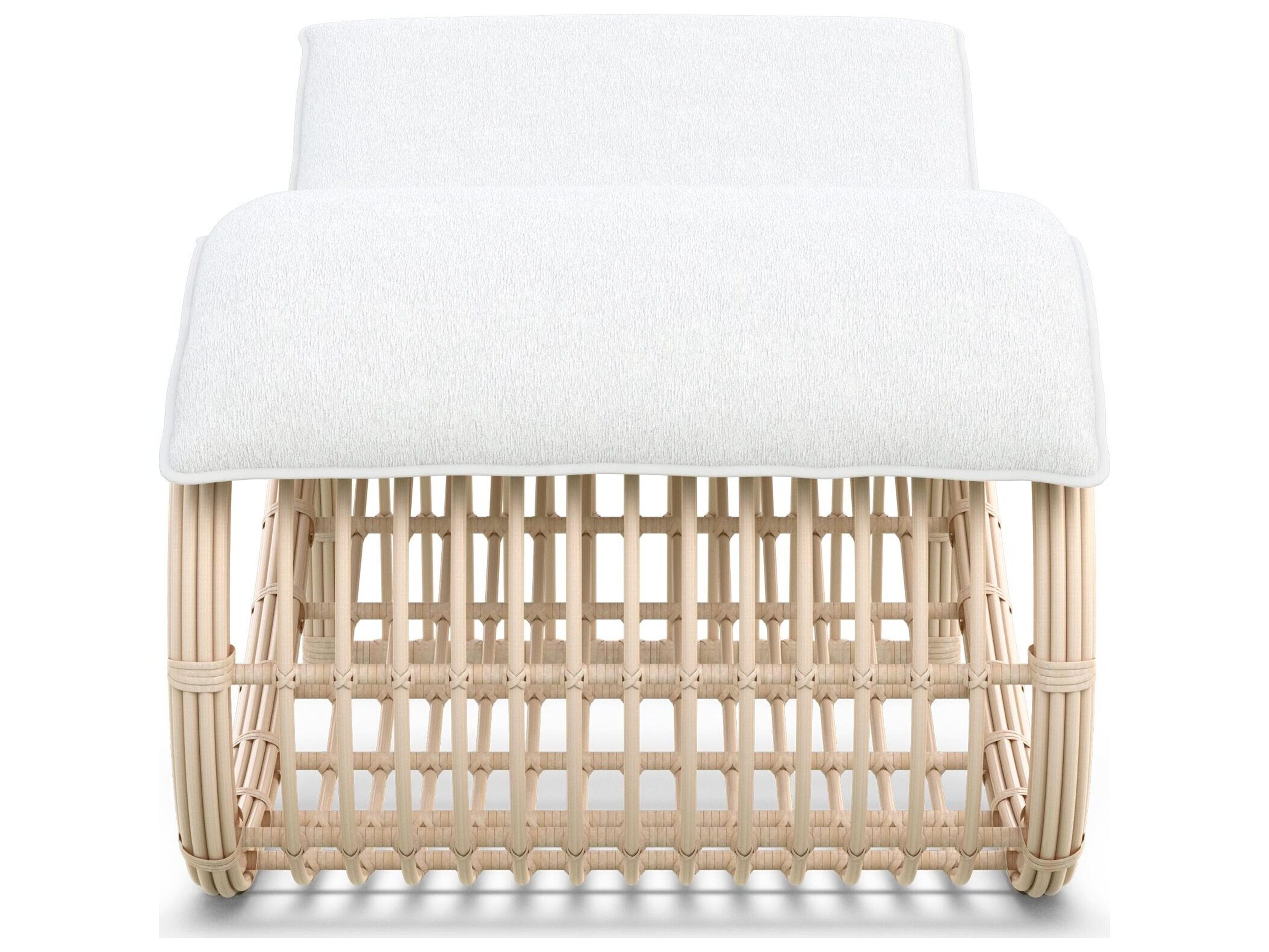 Azzurro Living Paloma Almond All-Weather Wicker Outdoor Chaise Lounge Chair