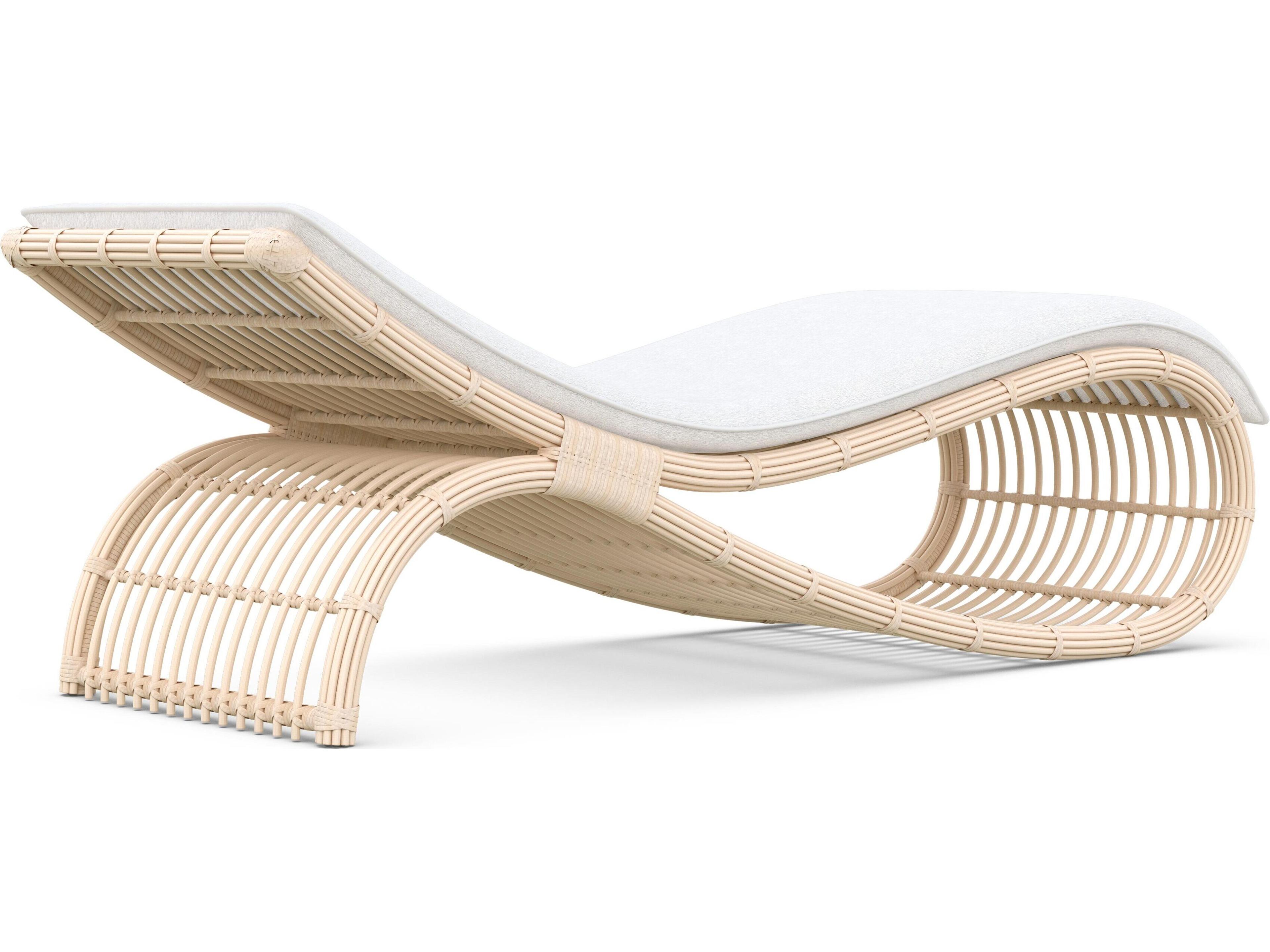 Azzurro Living Paloma Almond All-Weather Wicker Outdoor Chaise Lounge Chair