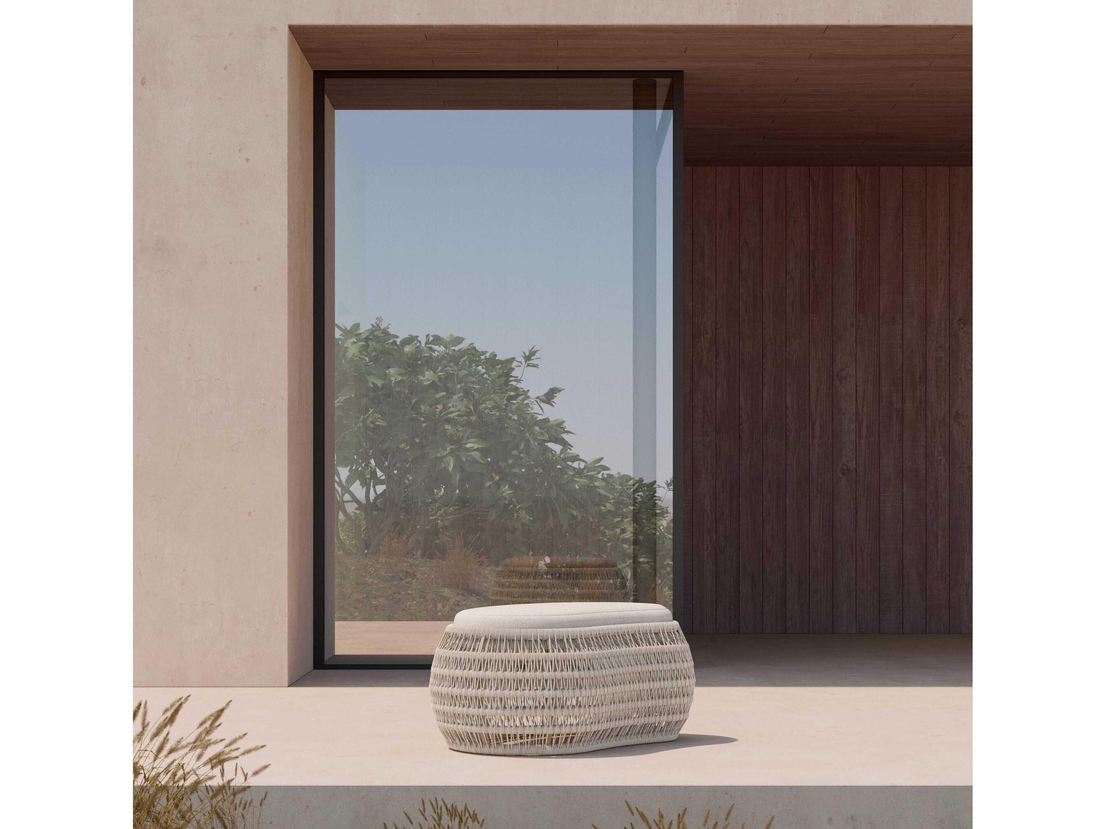 Azzurro Living Sicily Aluminum Cushion Ottoman