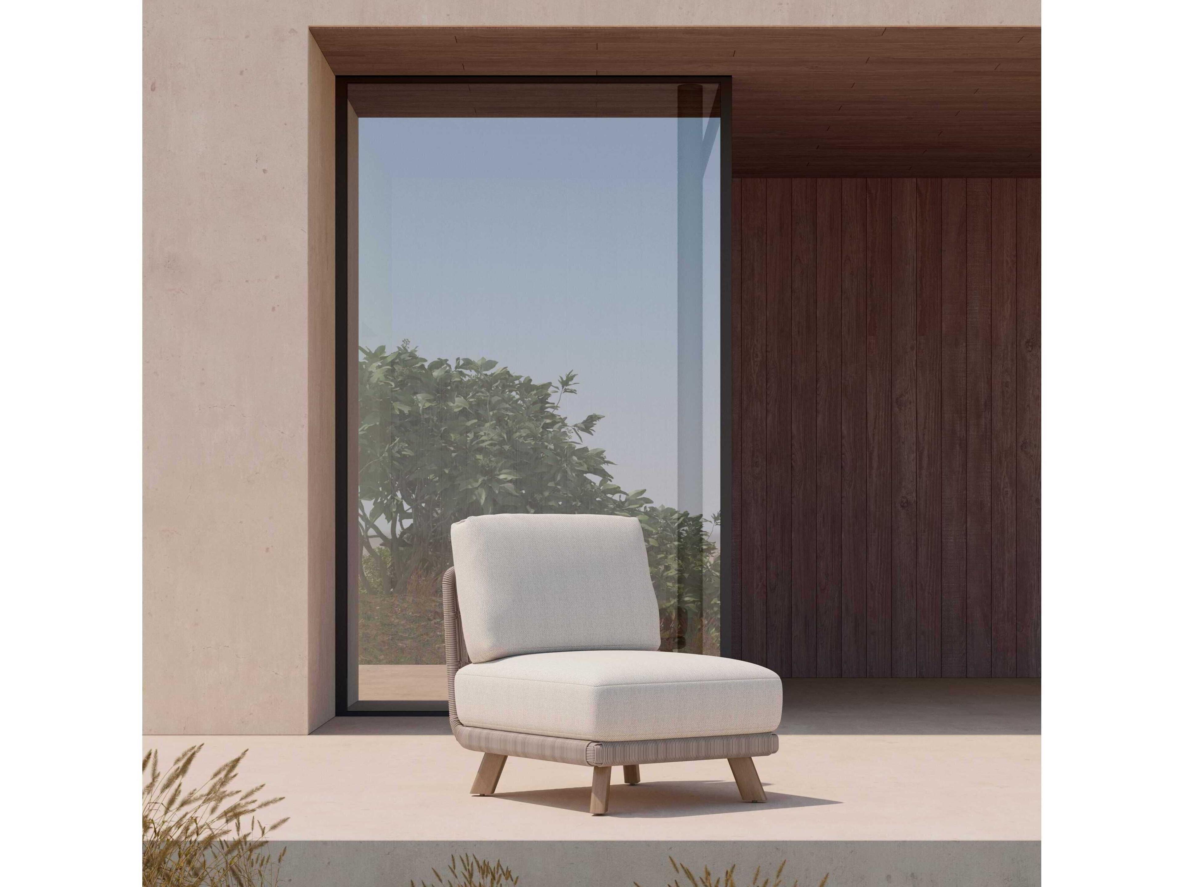 Azzurro Living Sicily Aluminum Cushion Modular Armless Lounge Chair