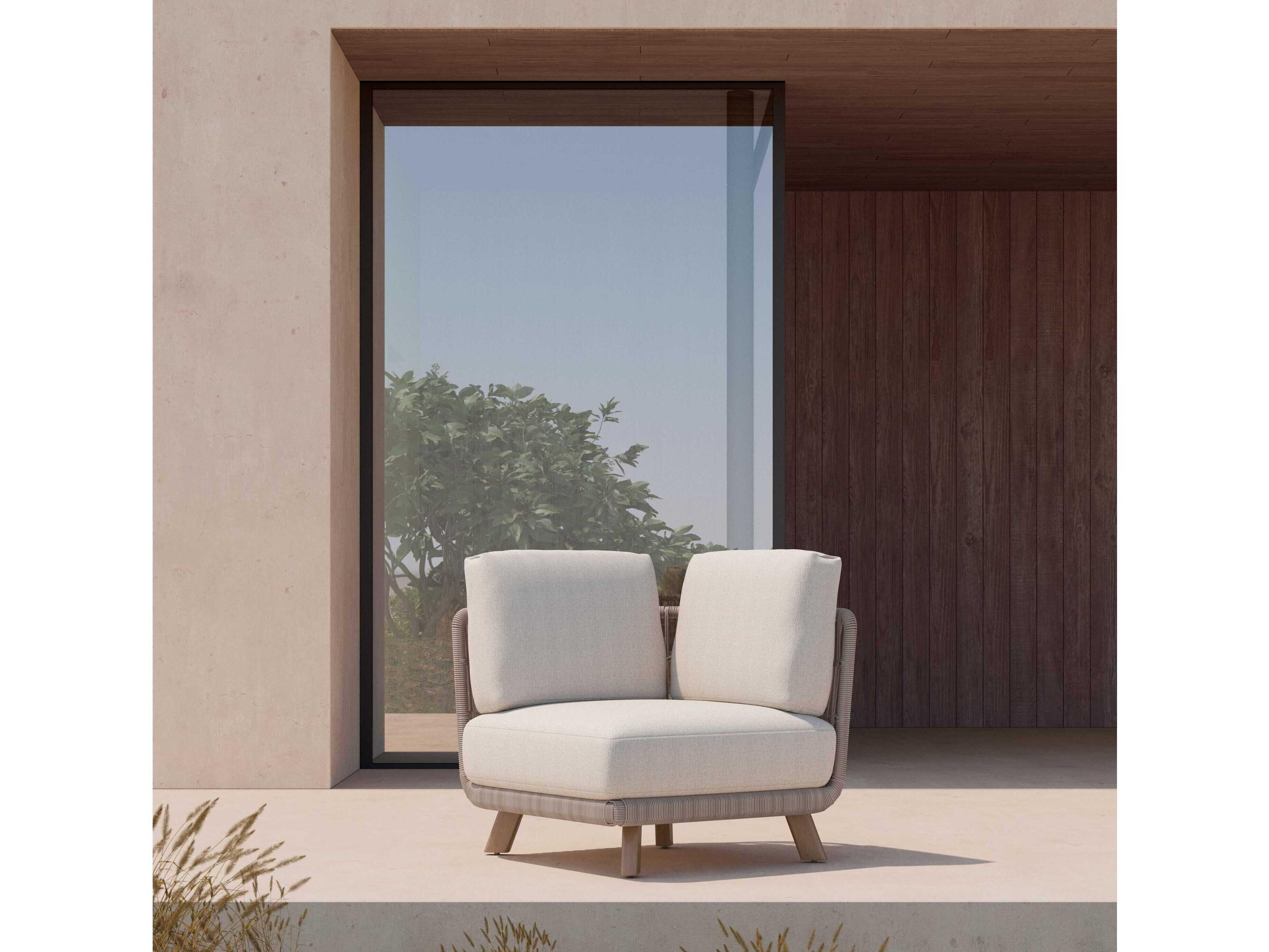 Azzurro Living Sicily Aluminum Wedge Modular Cushion Lounge Chair