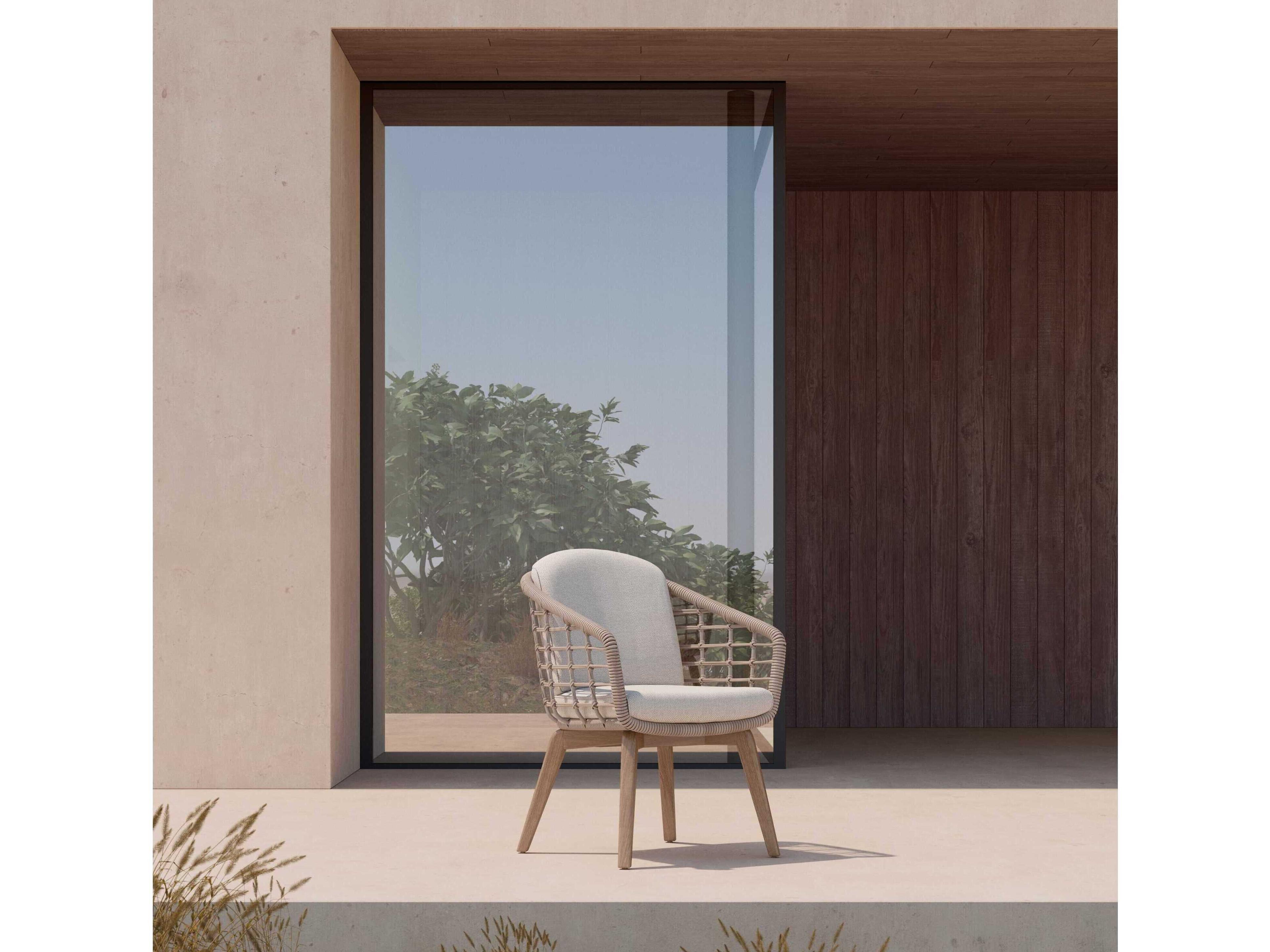 Azzurro Living Sicily Aluminum Cushion Dining Chair Set of 2