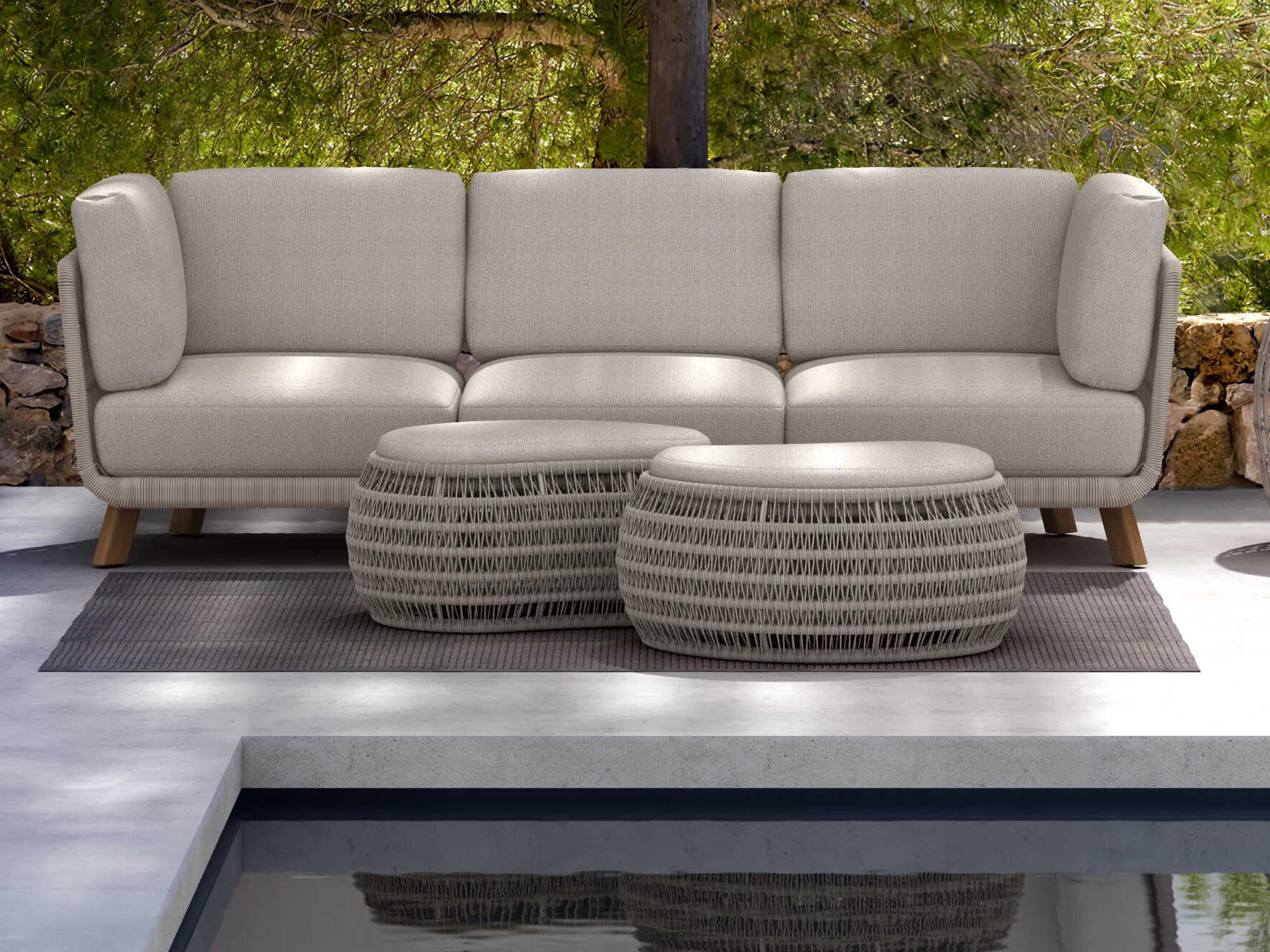 Sicily Wood Lounge Sofa Set