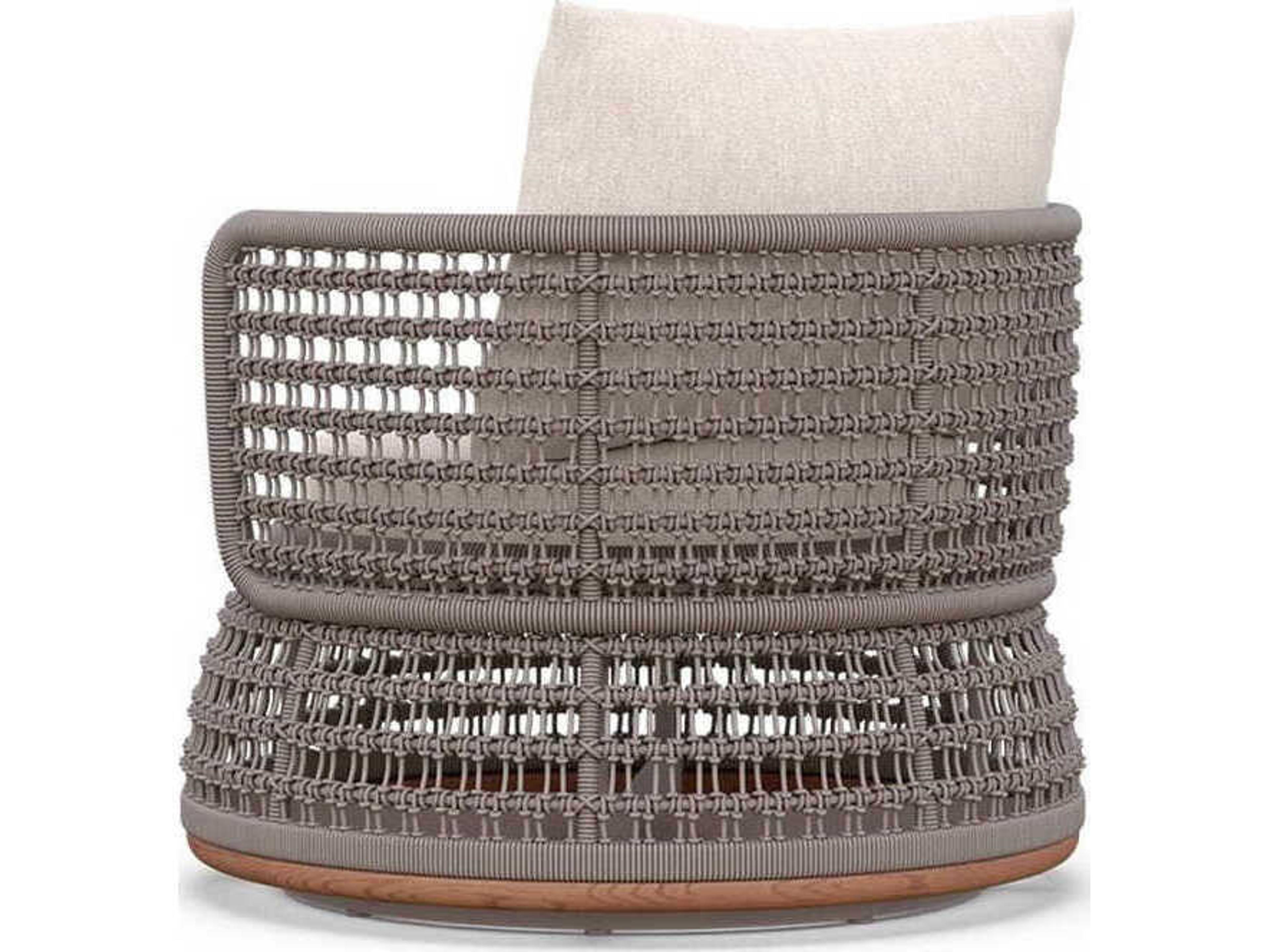 Azzurro Living Solara Natural Teak Rope Cushion Lounge Chair