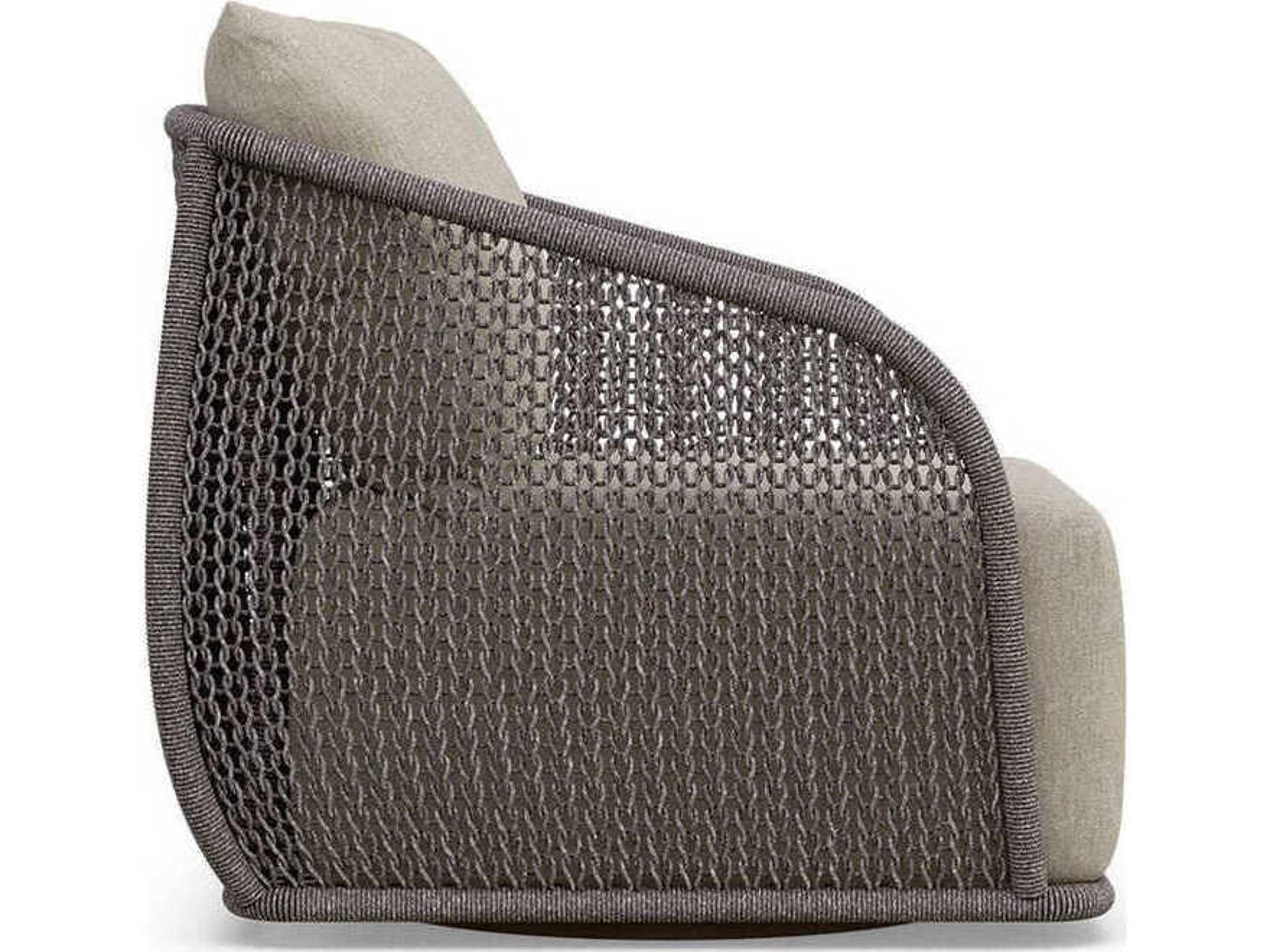 Azzurro Living Sorrento Matte Bronze Aluminum Rope Cushion Lounge Chair