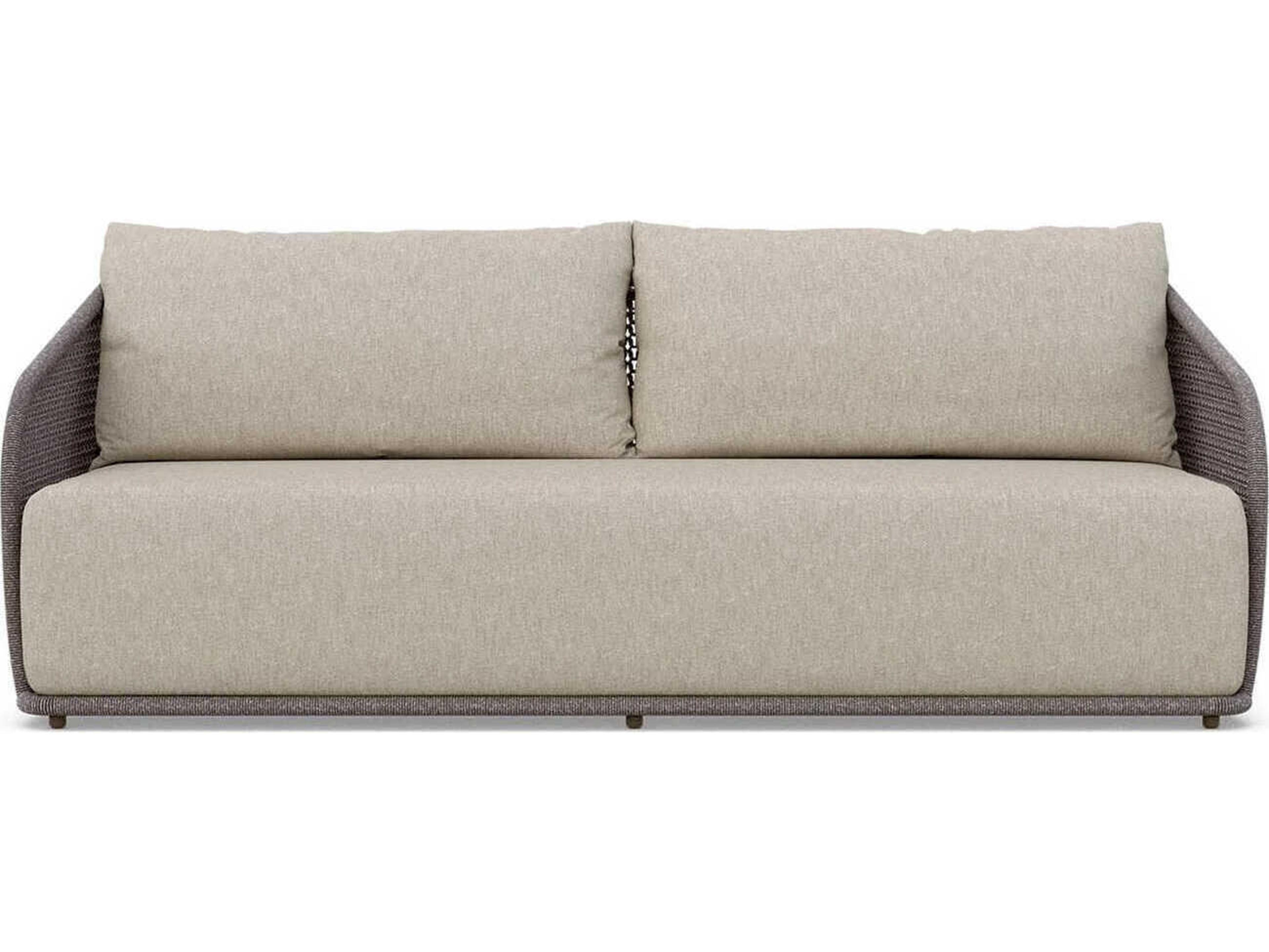 Azzurro Living Sorrento Matte Bronze Aluminum Rope Cushion Sofa