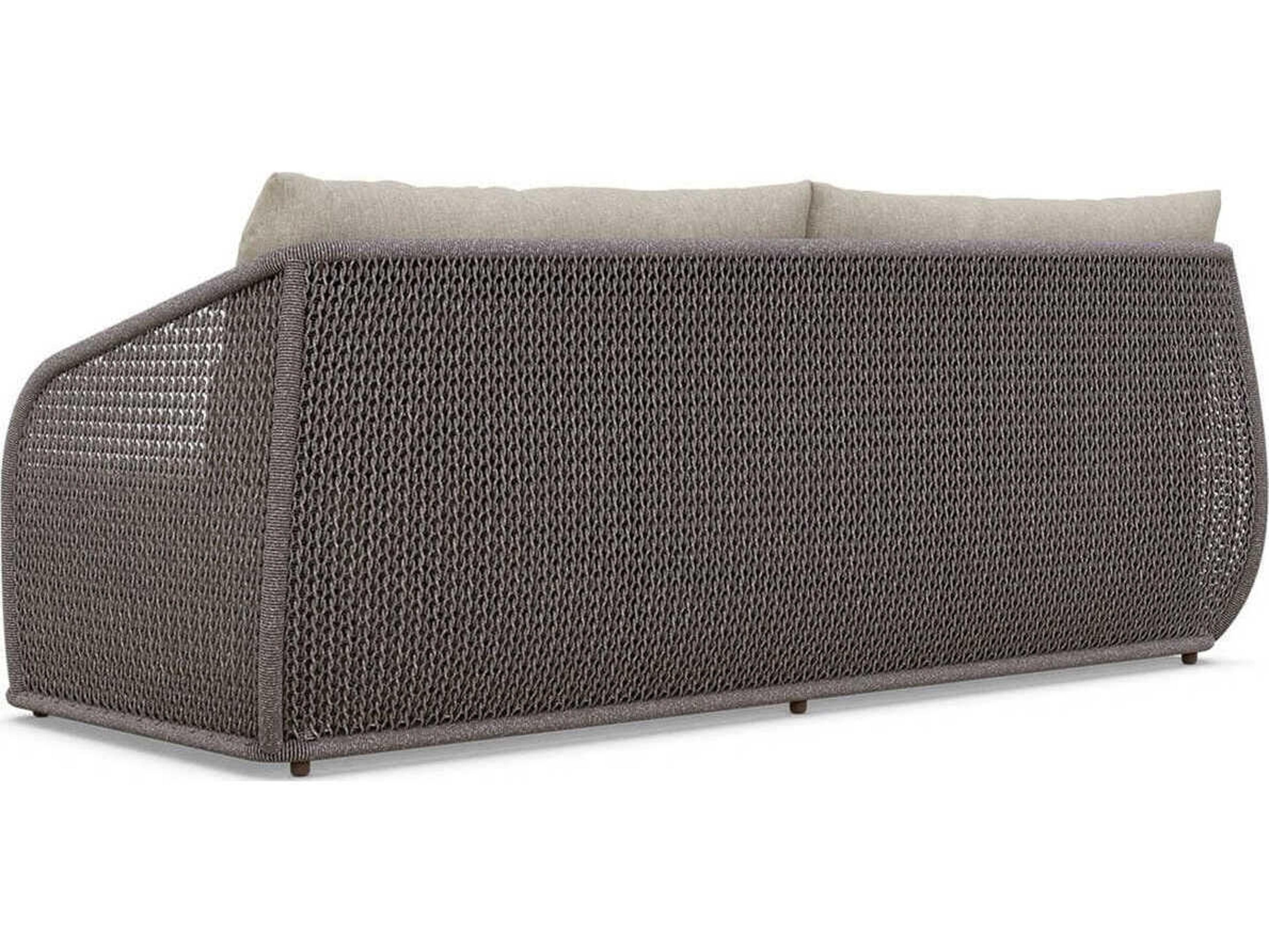 Azzurro Living Sorrento Matte Bronze Aluminum Rope Cushion Sofa