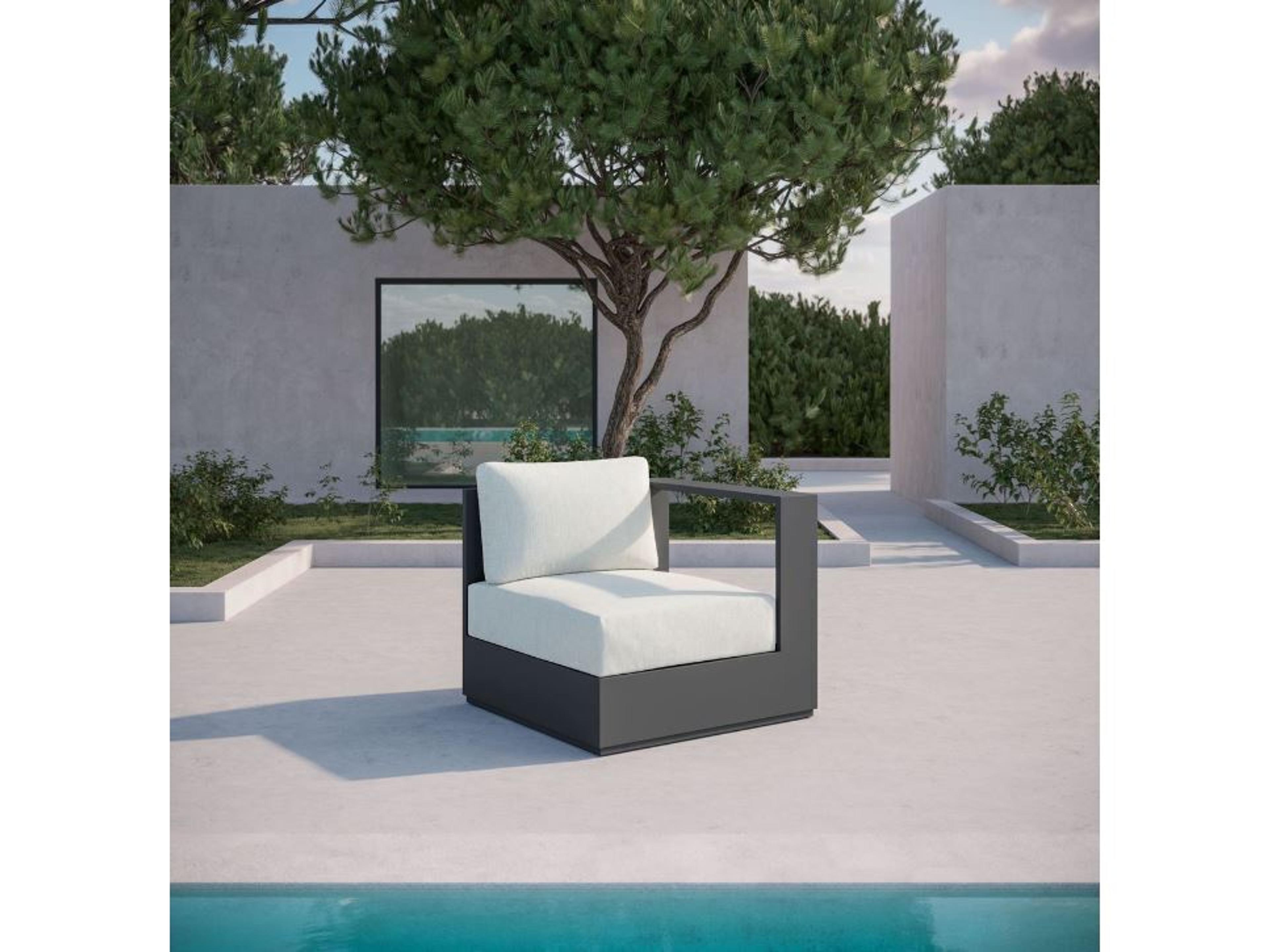 Azzurro Living Sydney Aluminum Cushion Lounge Chair Left Arm