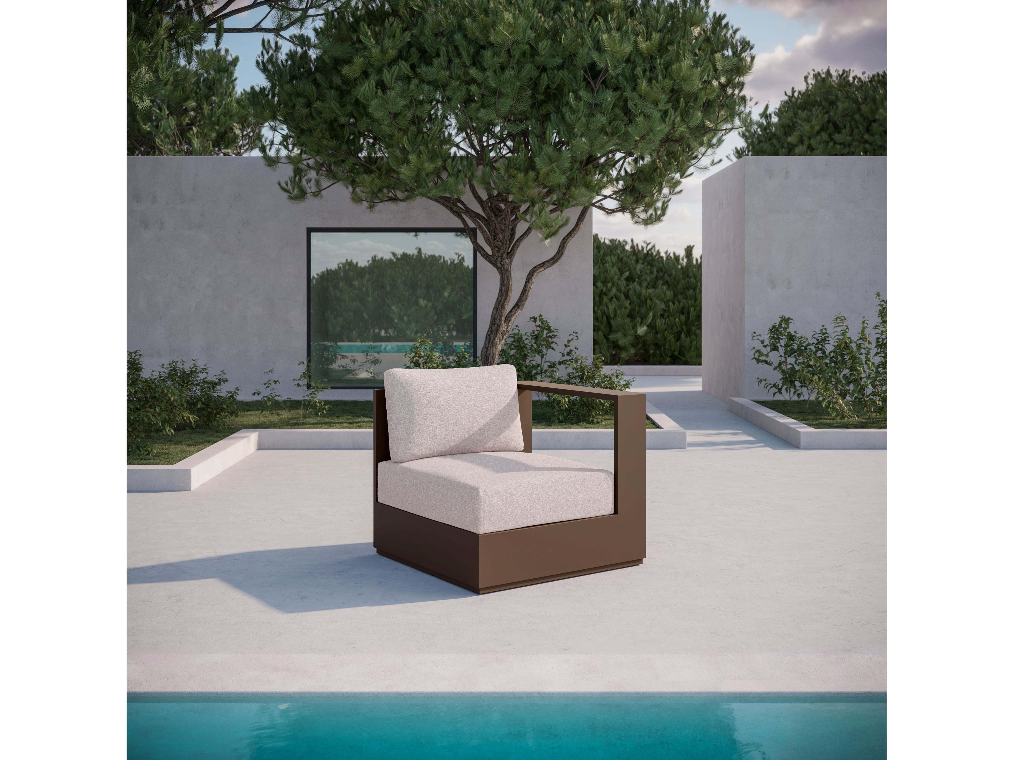 Azzurro Living Sydney Aluminum Cushion Lounge Chair Left Arm